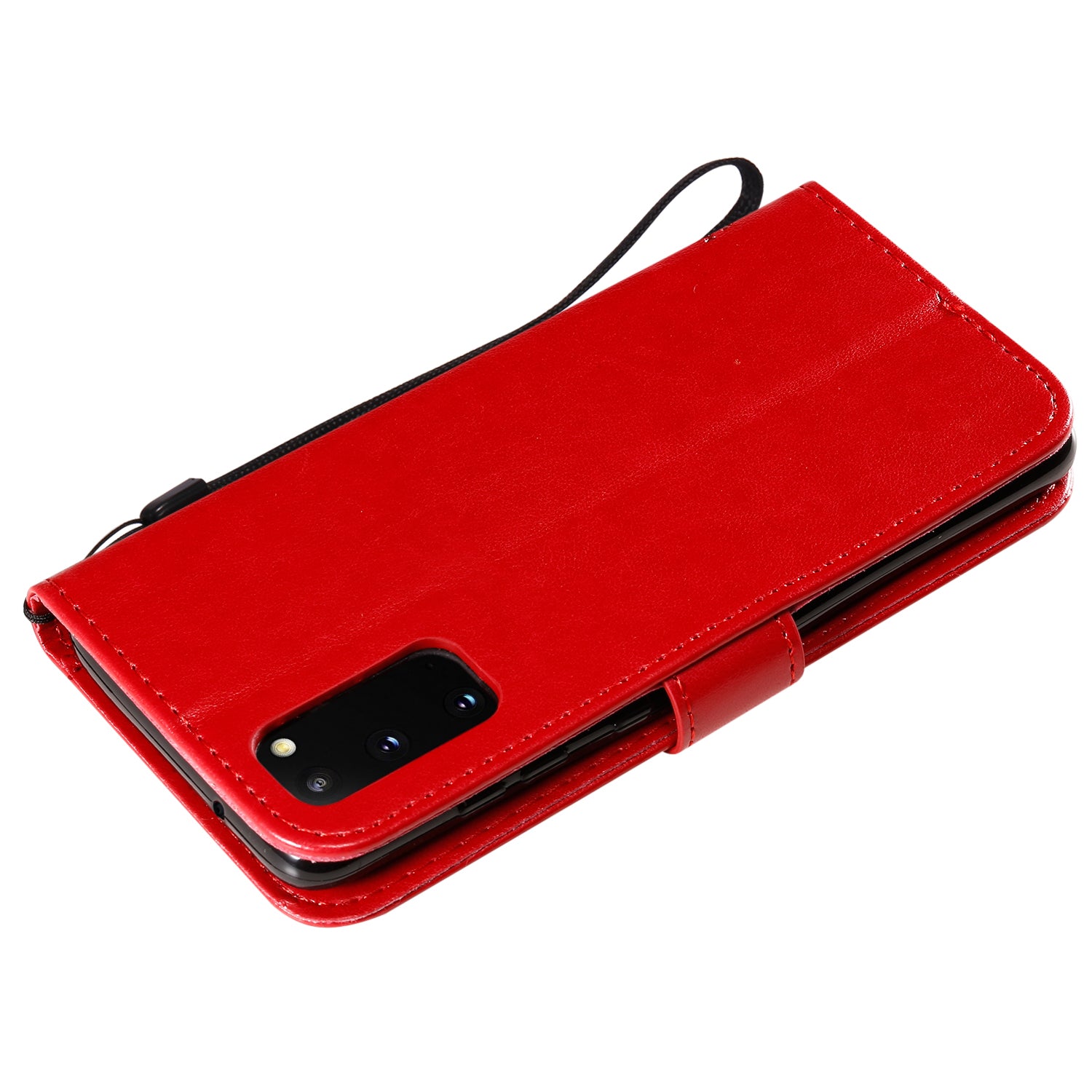 KT Imprinting Flower Series-3 Cat and Tree Imprinting Adjustable Stand Design Leather Cover + TPU Inner Phone Wallet Case for Samsung Galaxy S20 4G/S20 5G - Red