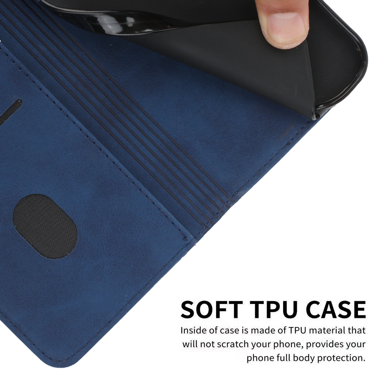 Rhombus Pattern Skin-touch Feel Magnetic Closure Leather Phone Case Cover for Samsung Galaxy S20 FE 2022/S20 FE 4G/S20 FE 5G/S20 Lite - Blue