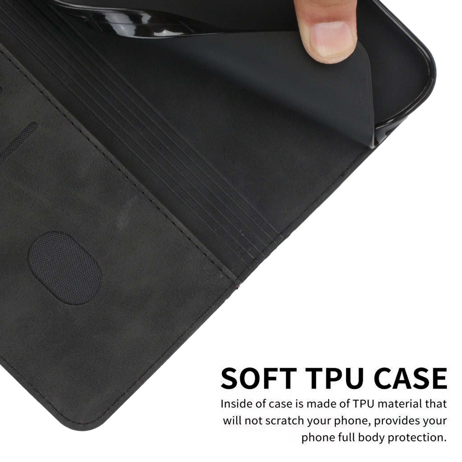 Skin-touch Feel Geometric Pattern Magnetic Absorption Leather Case Stand Wallet Shell for Samsung Galaxy S20 Ultra - Black