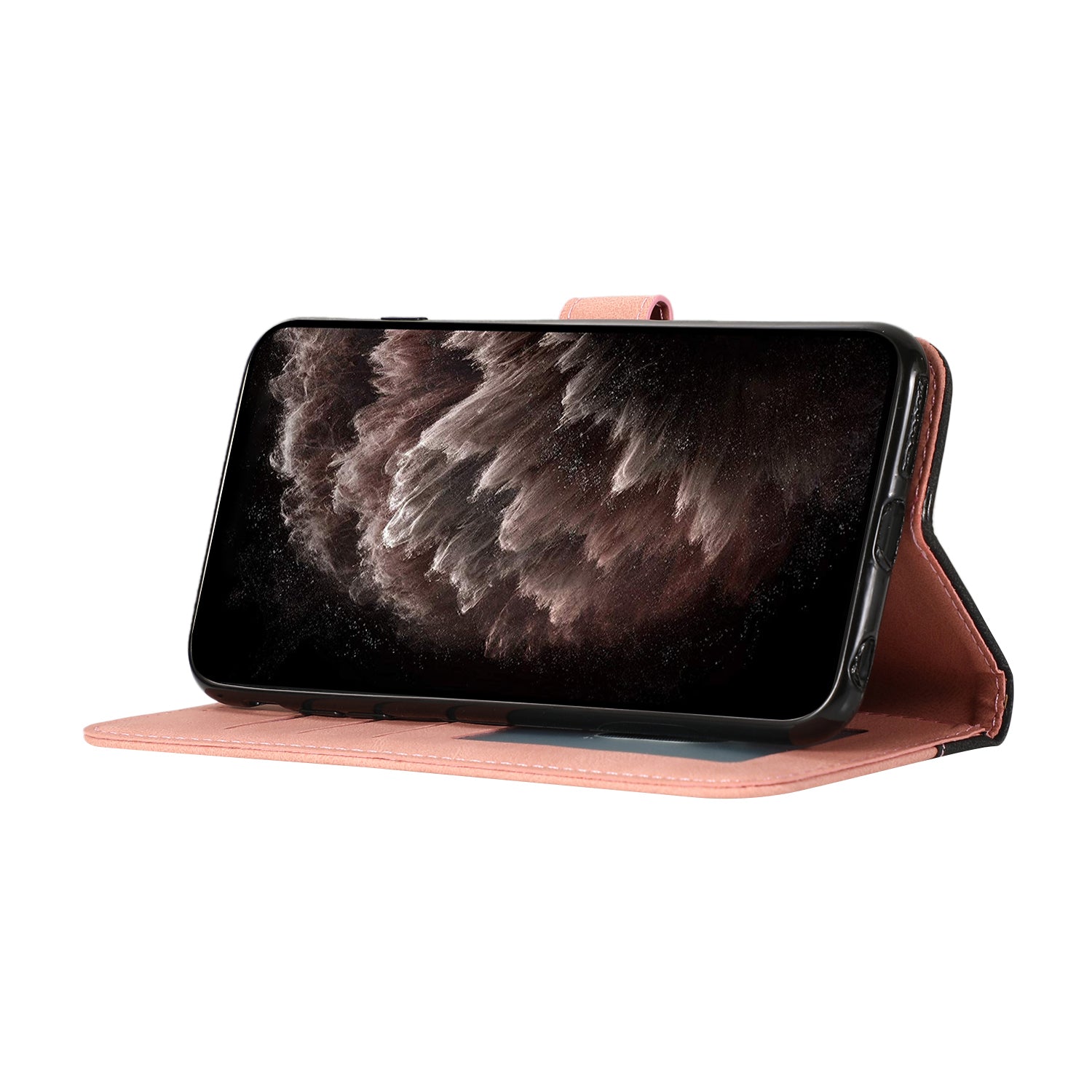 Anti-Drop Dual Color Anti-Scratch Wallet Design Leather Phone Case with Stand and Strap for Samsung Galaxy S20 Ultra - Black/Rose Gold