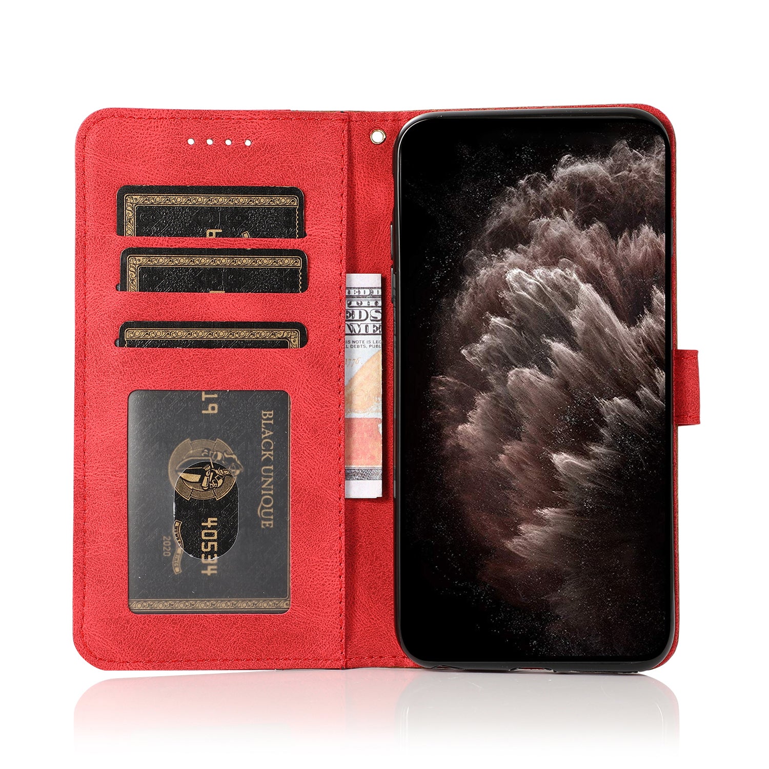 Anti-Drop Dual Color Anti-Scratch Wallet Design Leather Phone Case with Stand and Strap for Samsung Galaxy S20 Ultra - Brown/Red