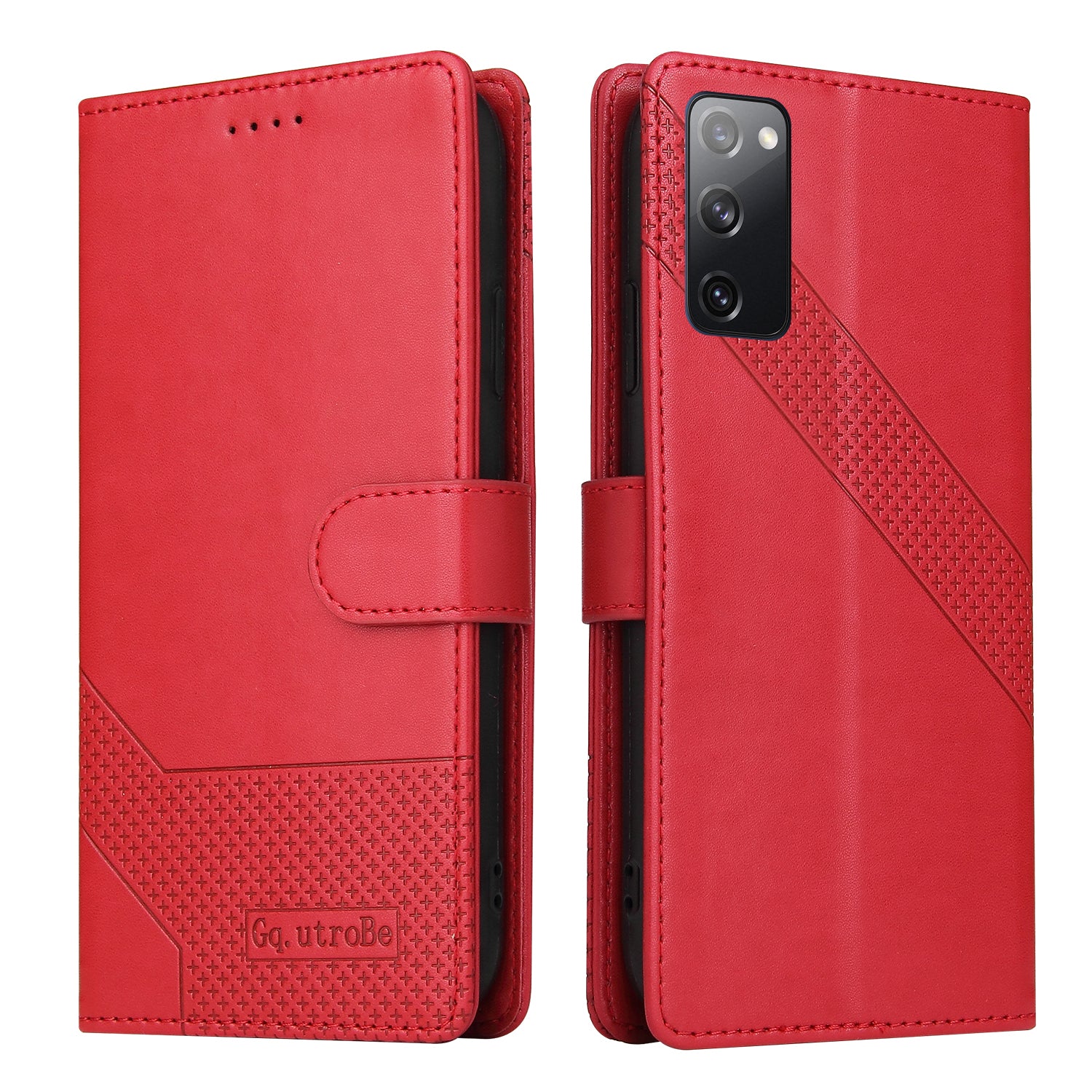 GQ.UTROBE 009 Series Multi-function Card Slot Phone Cover Leather Wallet Phone Case with Stand for Samsung Galaxy S20 FE 2022/S20 FE 4G/S20 FE 5G/S20 Lite - Red