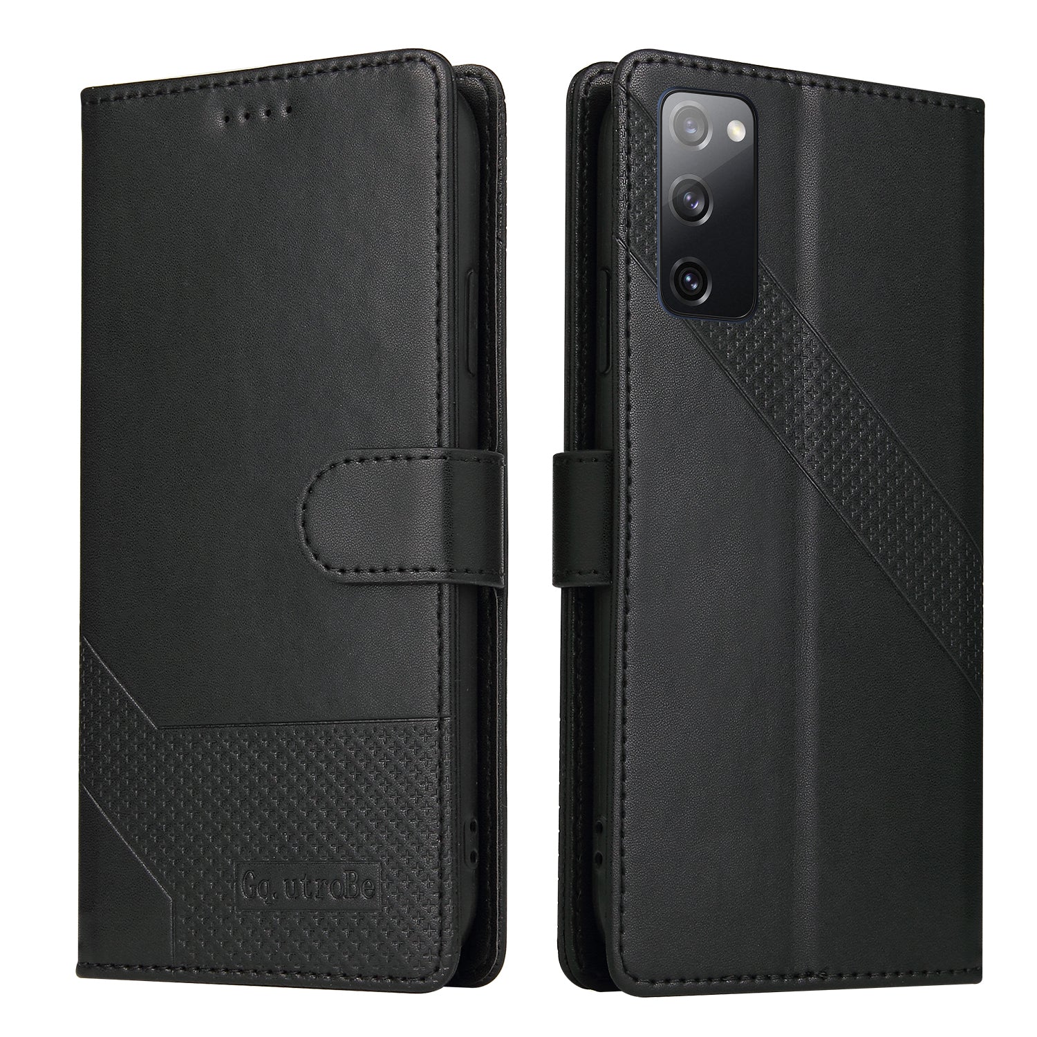 GQ.UTROBE 009 Series Multi-function Card Slot Phone Cover Leather Wallet Phone Case with Stand for Samsung Galaxy S20 FE 2022/S20 FE 4G/S20 FE 5G/S20 Lite - Black