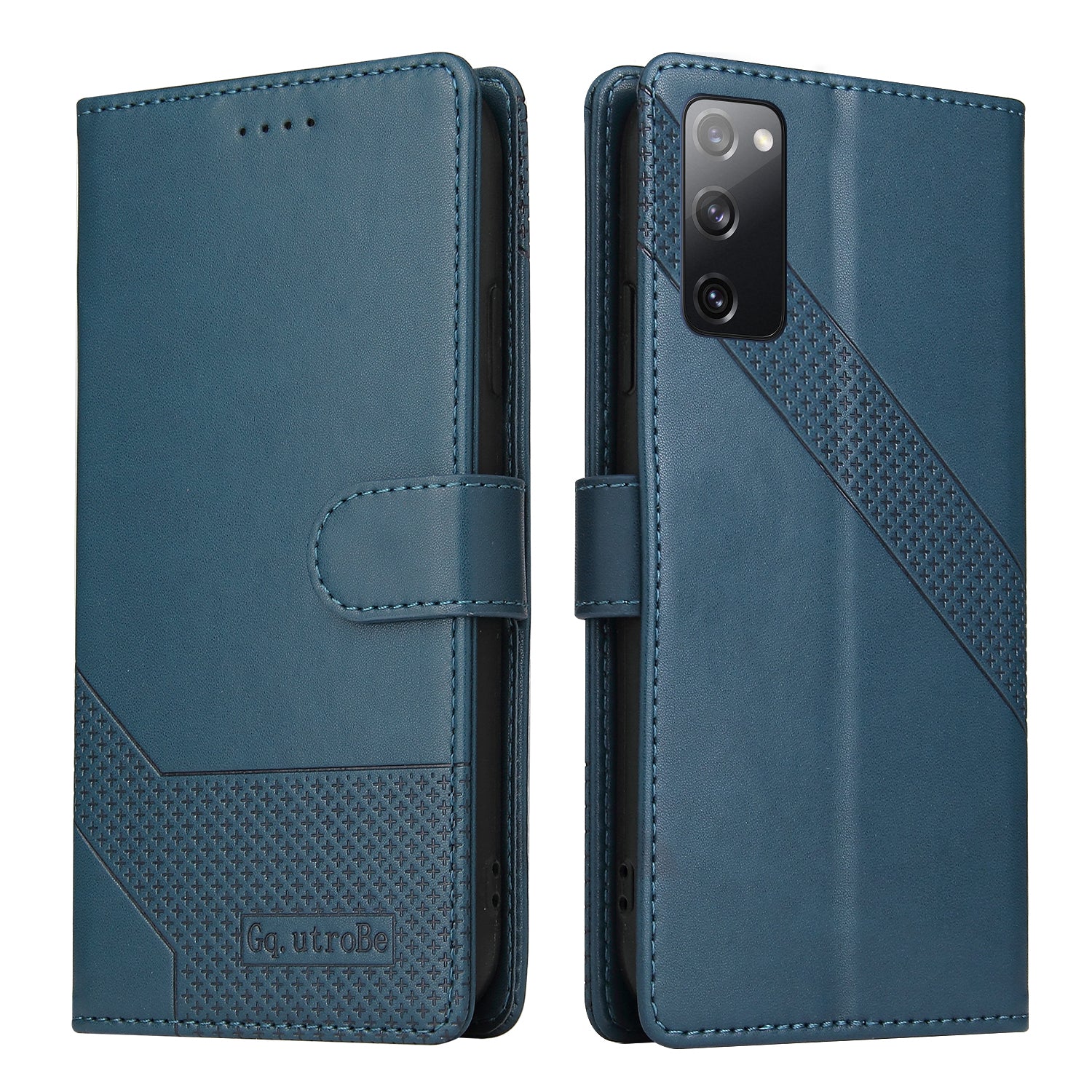 GQ.UTROBE 009 Series Multi-function Card Slot Phone Cover Leather Wallet Phone Case with Stand for Samsung Galaxy S20 FE 2022/S20 FE 4G/S20 FE 5G/S20 Lite - Blue