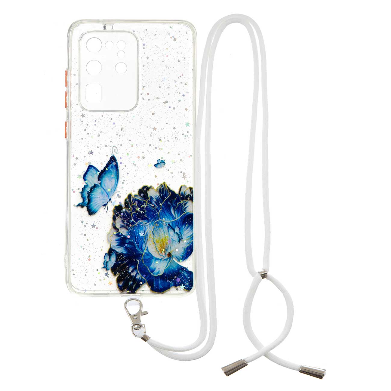 Pattern Printing Precise Cutouts PC + TPU Hybrid Case Clear Mobile Phone Cover for Samsung Galaxy S20 Ultra - Butterfly