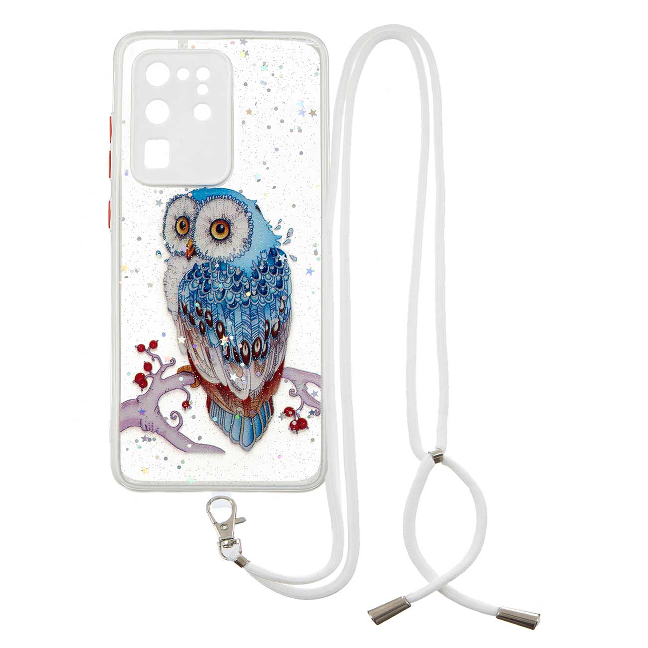 Pattern Printing Precise Cutouts PC + TPU Hybrid Case Clear Mobile Phone Cover for Samsung Galaxy S20 Ultra - Owl