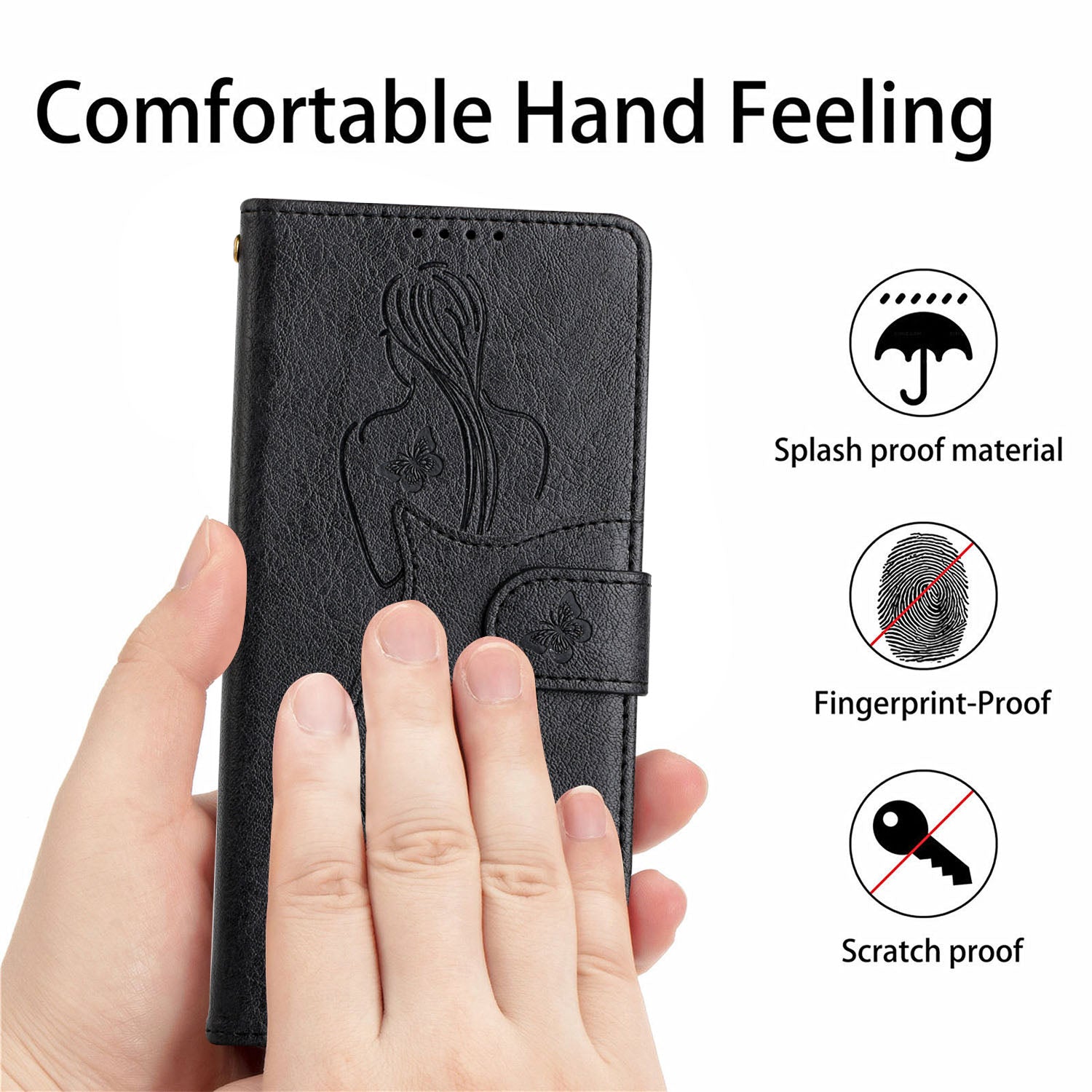 Imprinting Girl Pattern Stand Wallet Design PU Leather Protective Phone Case Shell for Samsung Galaxy S20 Ultra - Black