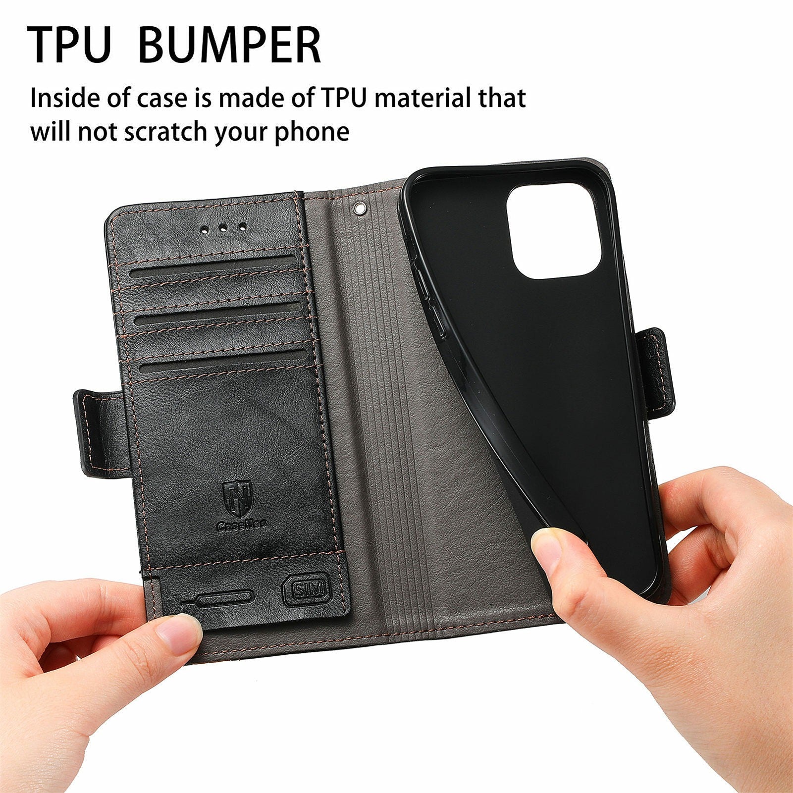 CASENEO 002 Series Bump-proof Business Style Splicing PU Leather Stand Wallet Case for Samsung Galaxy S20 4G/S20 5G - Black