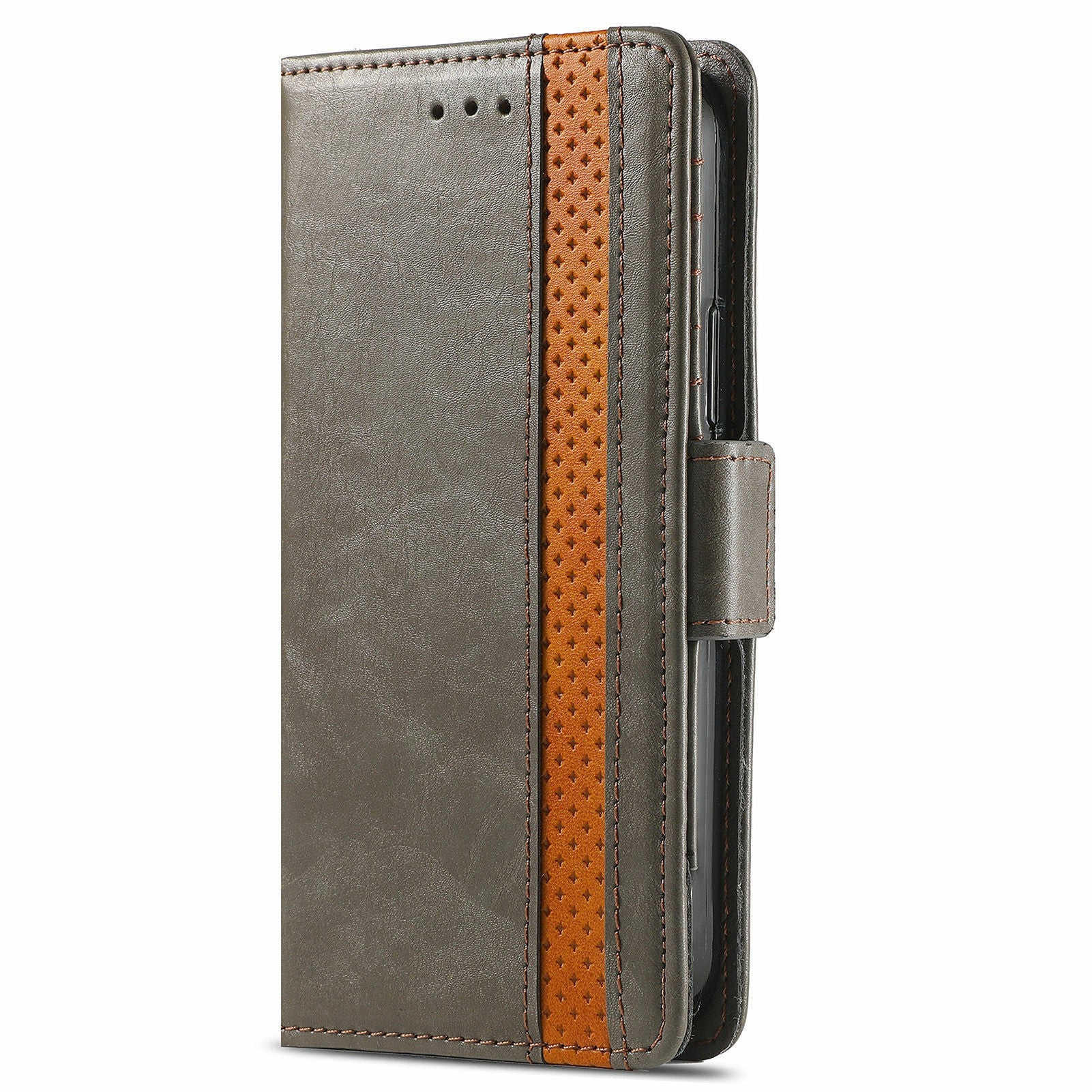 CASENEO 002 Series Bump-proof Business Style Splicing PU Leather Stand Wallet Case for Samsung Galaxy S20 4G/S20 5G - Grey