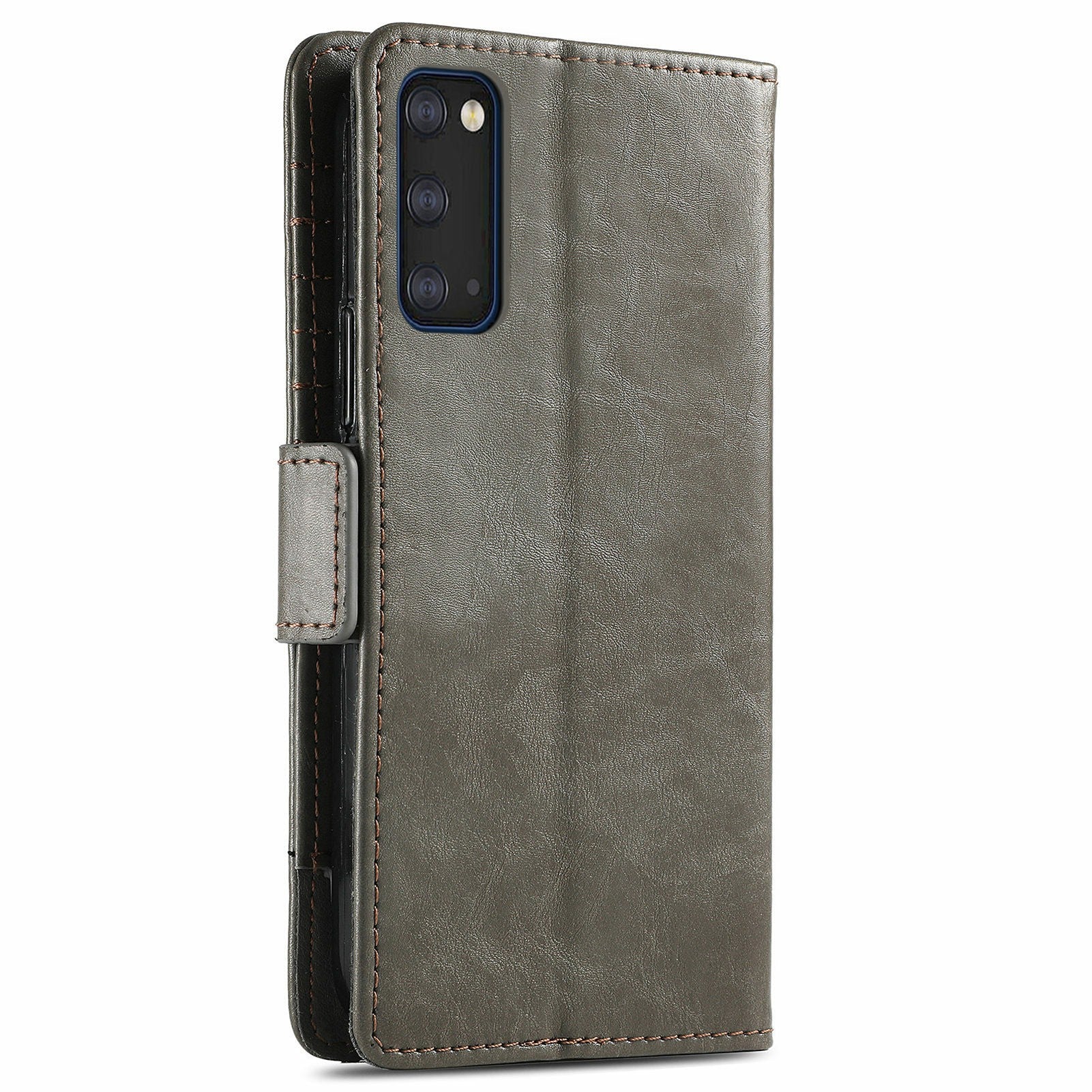 CASENEO 002 Series Bump-proof Business Style Splicing PU Leather Stand Wallet Case for Samsung Galaxy S20 4G/S20 5G - Grey