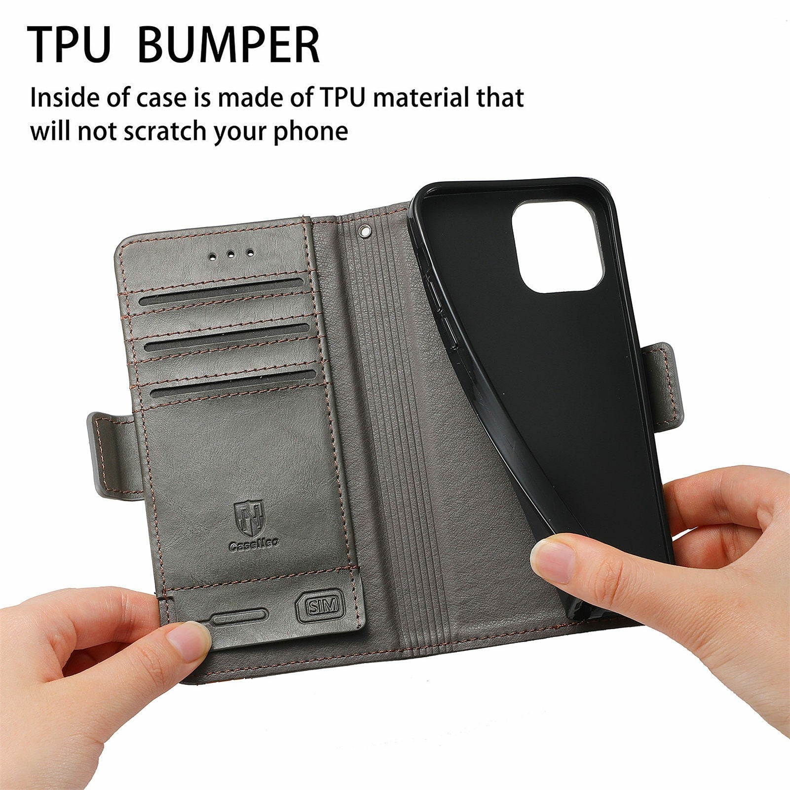 CASENEO 002 Series Bump-proof Business Style Splicing PU Leather Stand Wallet Case for Samsung Galaxy S20 4G/S20 5G - Grey