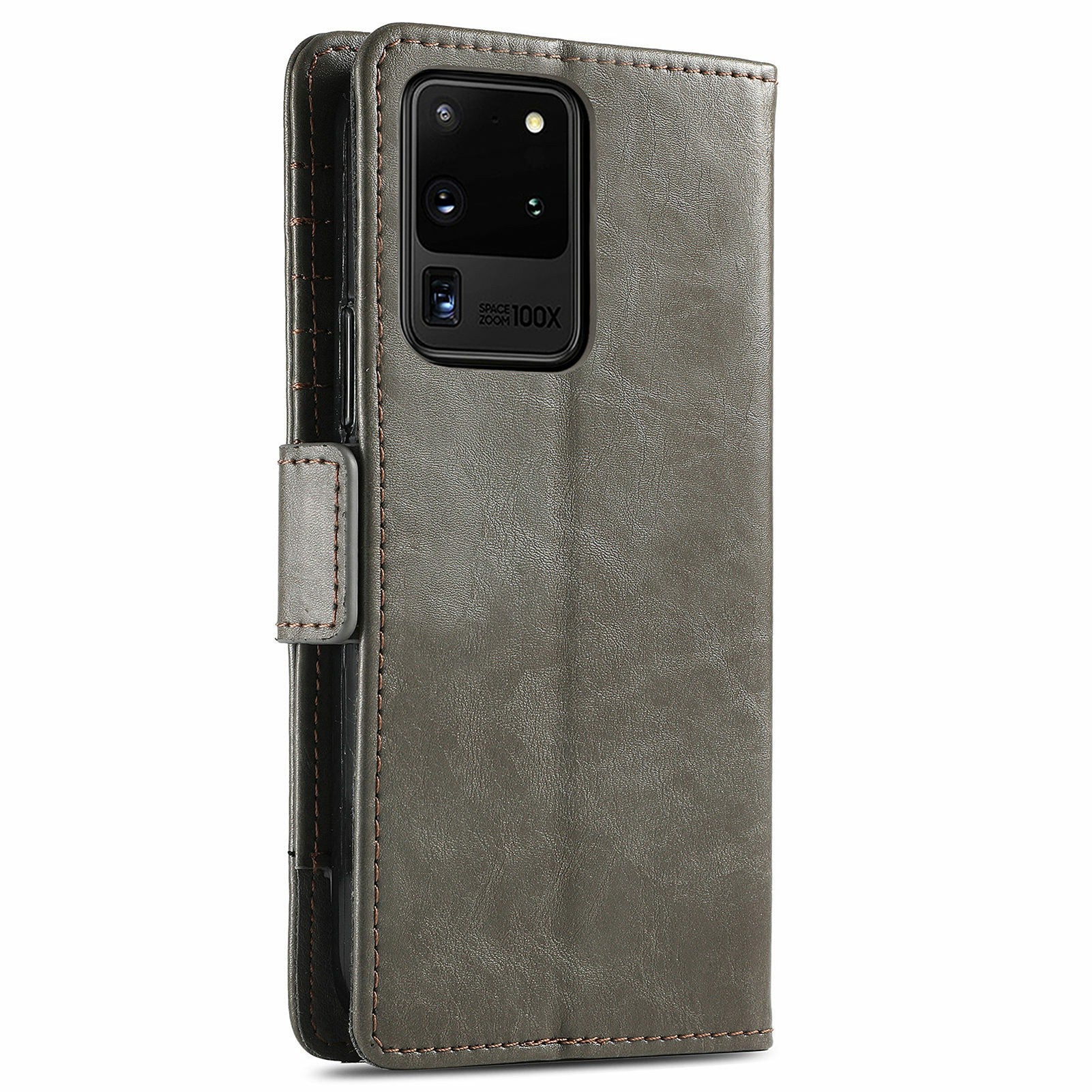 For Samsung Galaxy S20 Ultra CASENEO 002 Series Business Style Splicing Leather Case Stand Wallet Cover - Grey