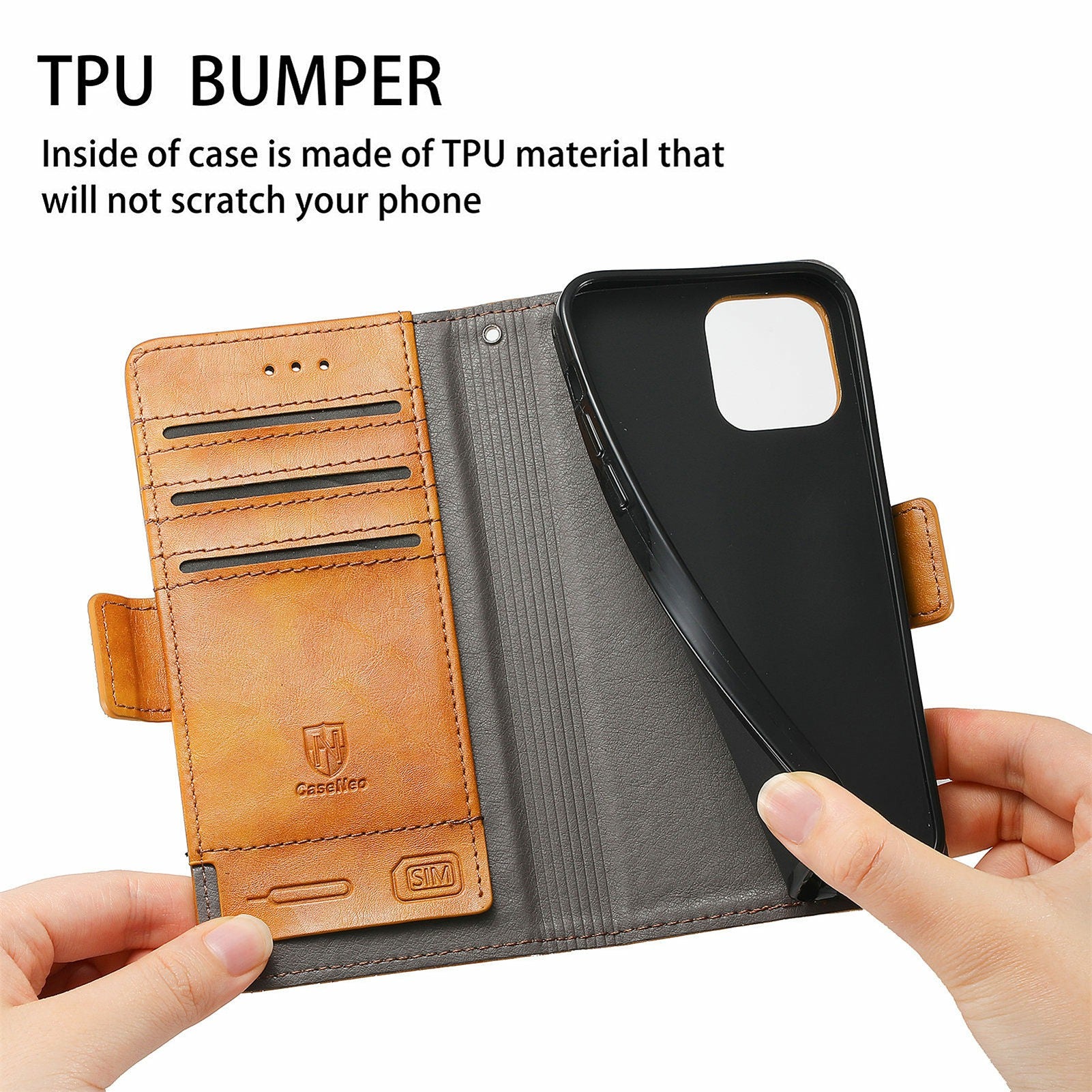 For Samsung Galaxy S20 Ultra CASENEO 002 Series Business Style Splicing Leather Case Stand Wallet Cover - Light Brown