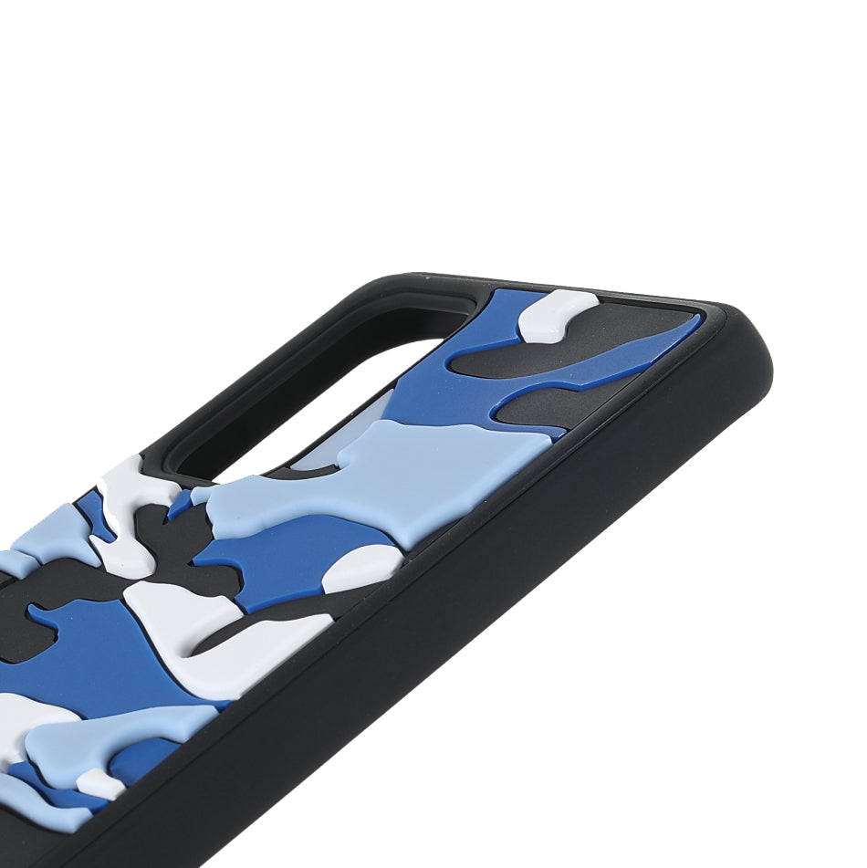 Camouflage Cloud Pattern Rugged Surface Silicone + TPU Hybrid Case Phone Shell Cover for Samsung Galaxy S20 Plus 4G/5G - Camouflage Blue