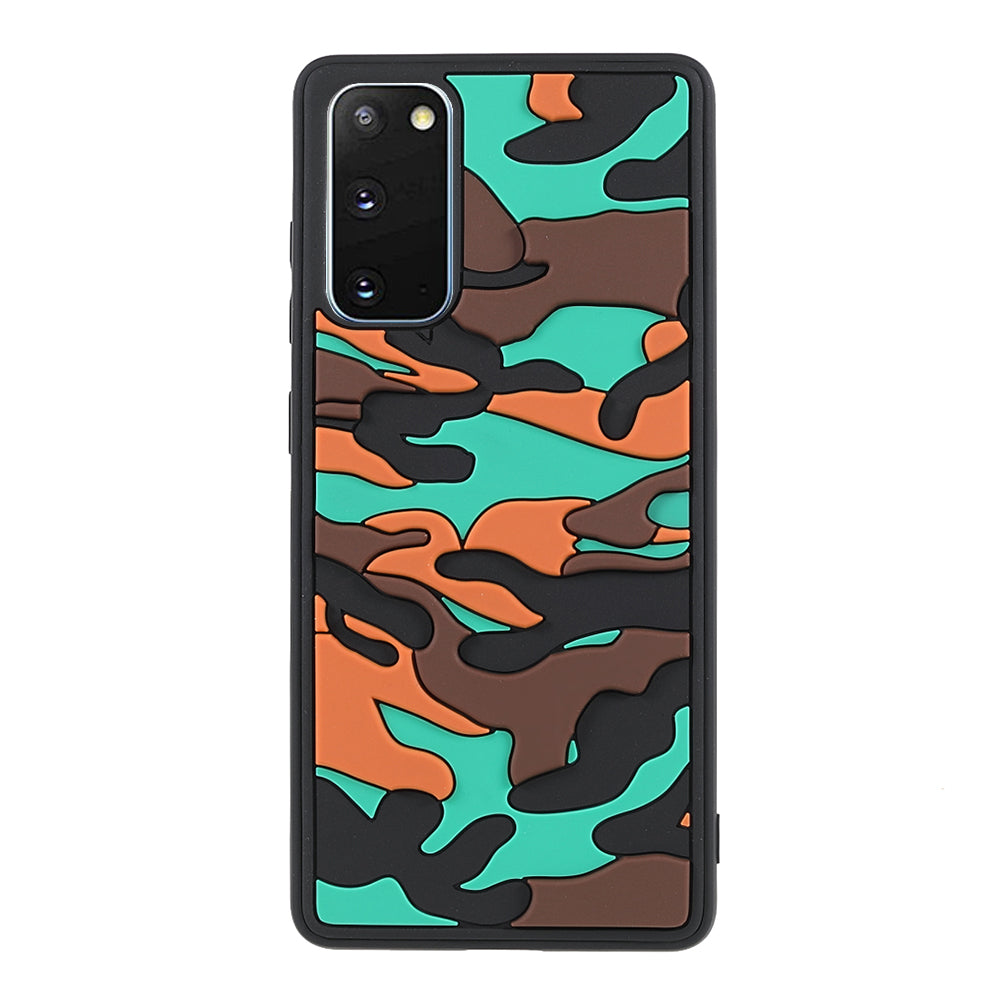 Stylish Rugged Camouflage Pattern Anti-fall TPU Phone Cover Case for Samsung Galaxy S20 FE/S20 FE 5G/S20 Lite/S20 FE 2022 - Orange