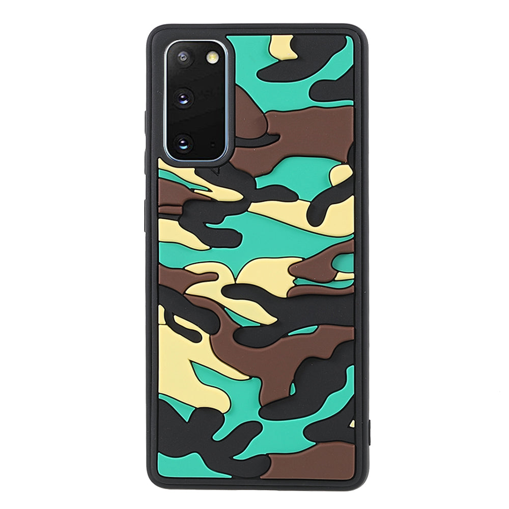 Stylish Rugged Camouflage Pattern Anti-fall TPU Phone Cover Case for Samsung Galaxy S20 FE/S20 FE 5G/S20 Lite/S20 FE 2022 - Green