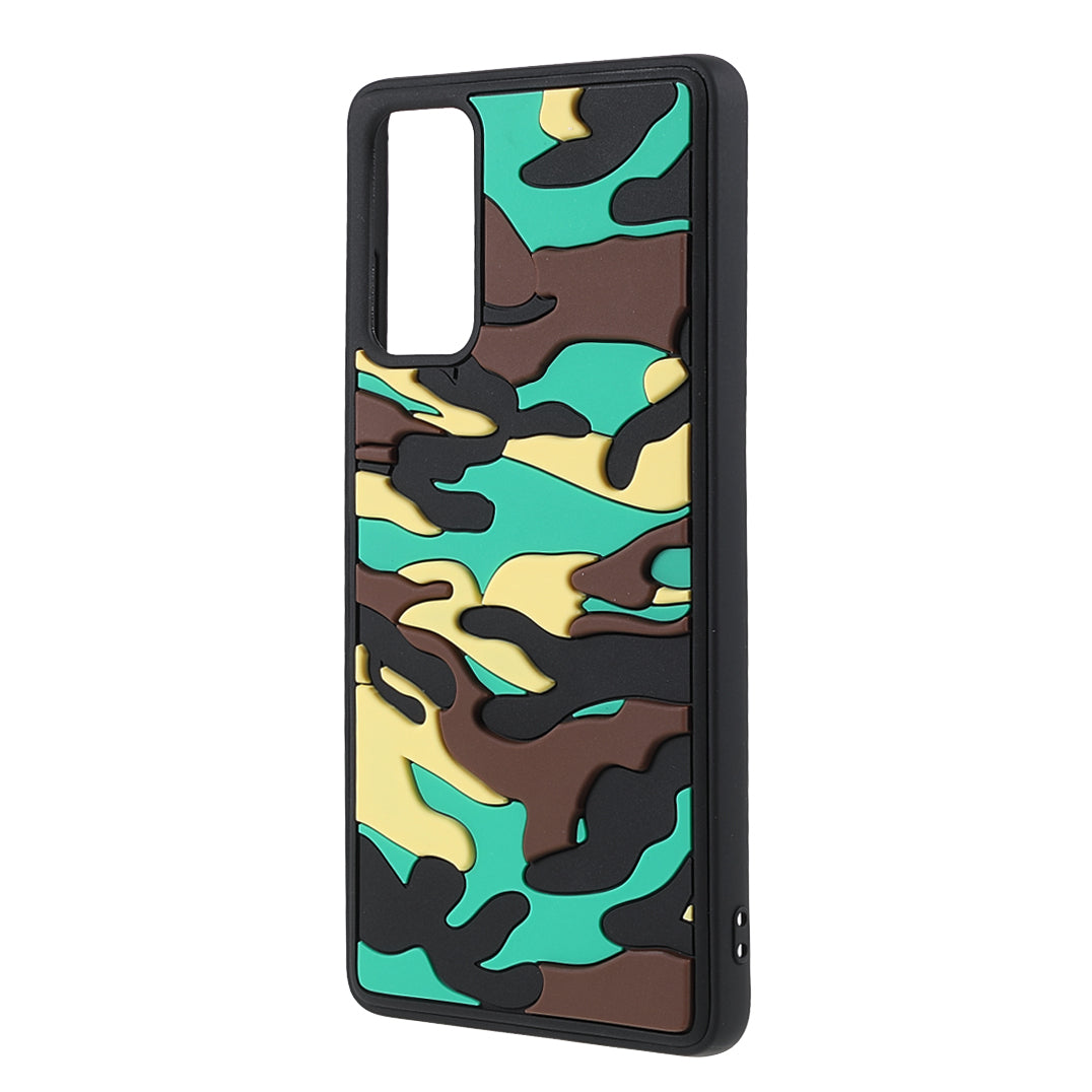 Stylish Rugged Camouflage Pattern Anti-fall TPU Phone Cover Case for Samsung Galaxy S20 FE/S20 FE 5G/S20 Lite/S20 FE 2022 - Green