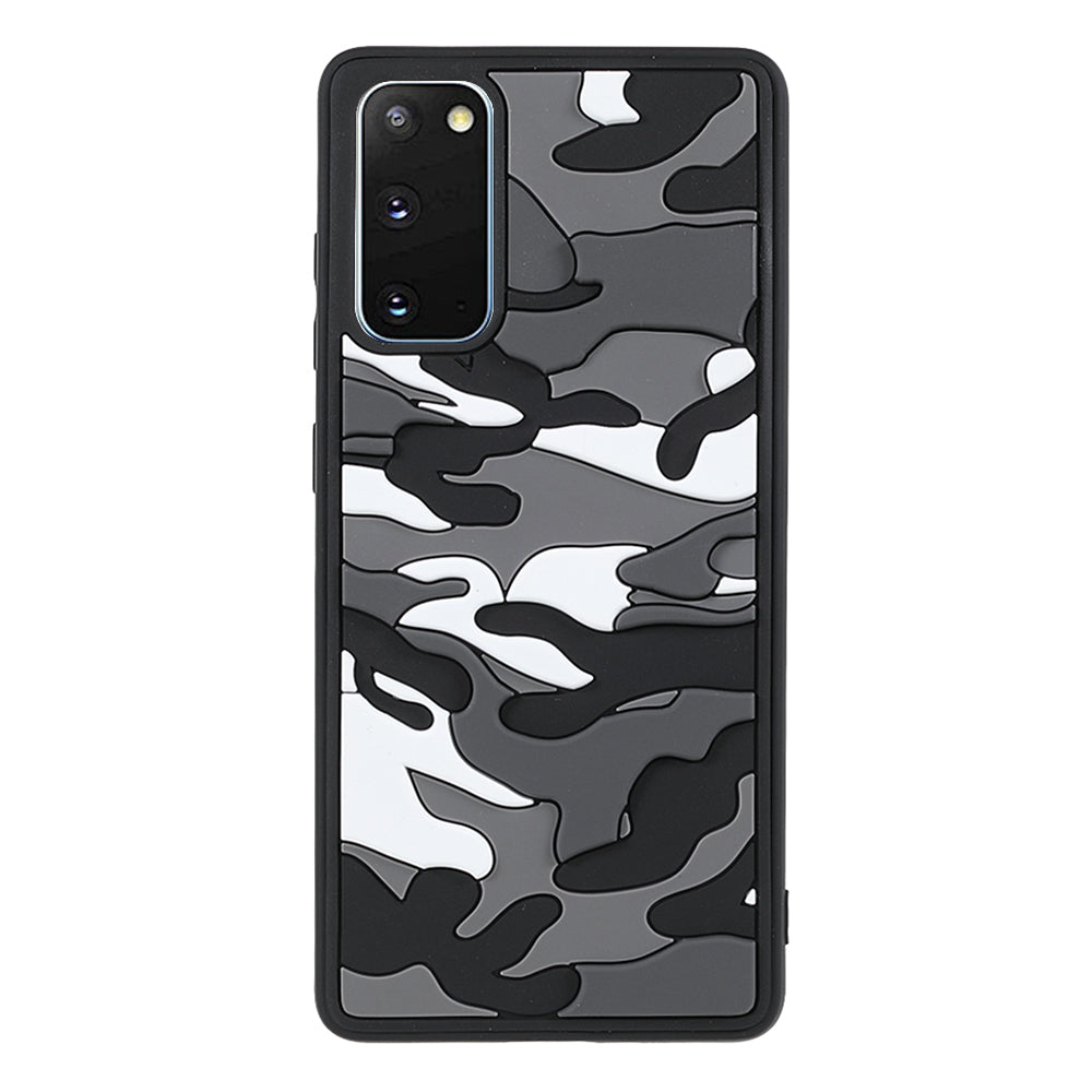 Stylish Rugged Camouflage Pattern Anti-fall TPU Phone Cover Case for Samsung Galaxy S20 FE/S20 FE 5G/S20 Lite/S20 FE 2022 - Grey