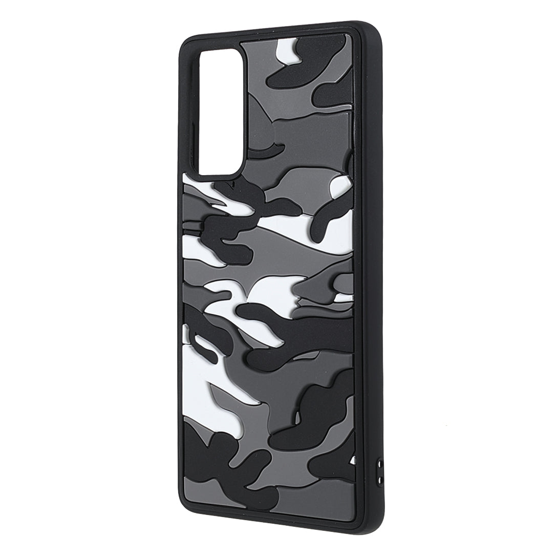 Stylish Rugged Camouflage Pattern Anti-fall TPU Phone Cover Case for Samsung Galaxy S20 FE/S20 FE 5G/S20 Lite/S20 FE 2022 - Grey