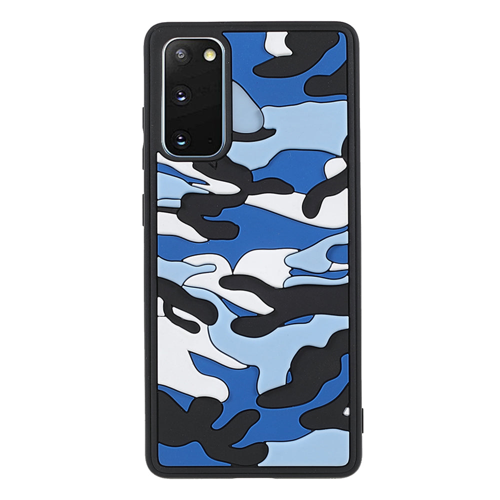 Stylish Rugged Camouflage Pattern Anti-fall TPU Phone Cover Case for Samsung Galaxy S20 FE/S20 FE 5G/S20 Lite/S20 FE 2022 - Blue