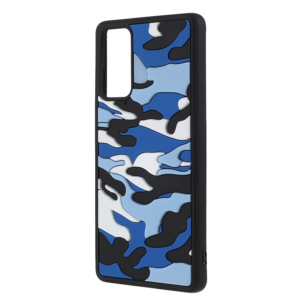 Stylish Rugged Camouflage Pattern Anti-fall TPU Phone Cover Case for Samsung Galaxy S20 FE/S20 FE 5G/S20 Lite/S20 FE 2022 - Blue