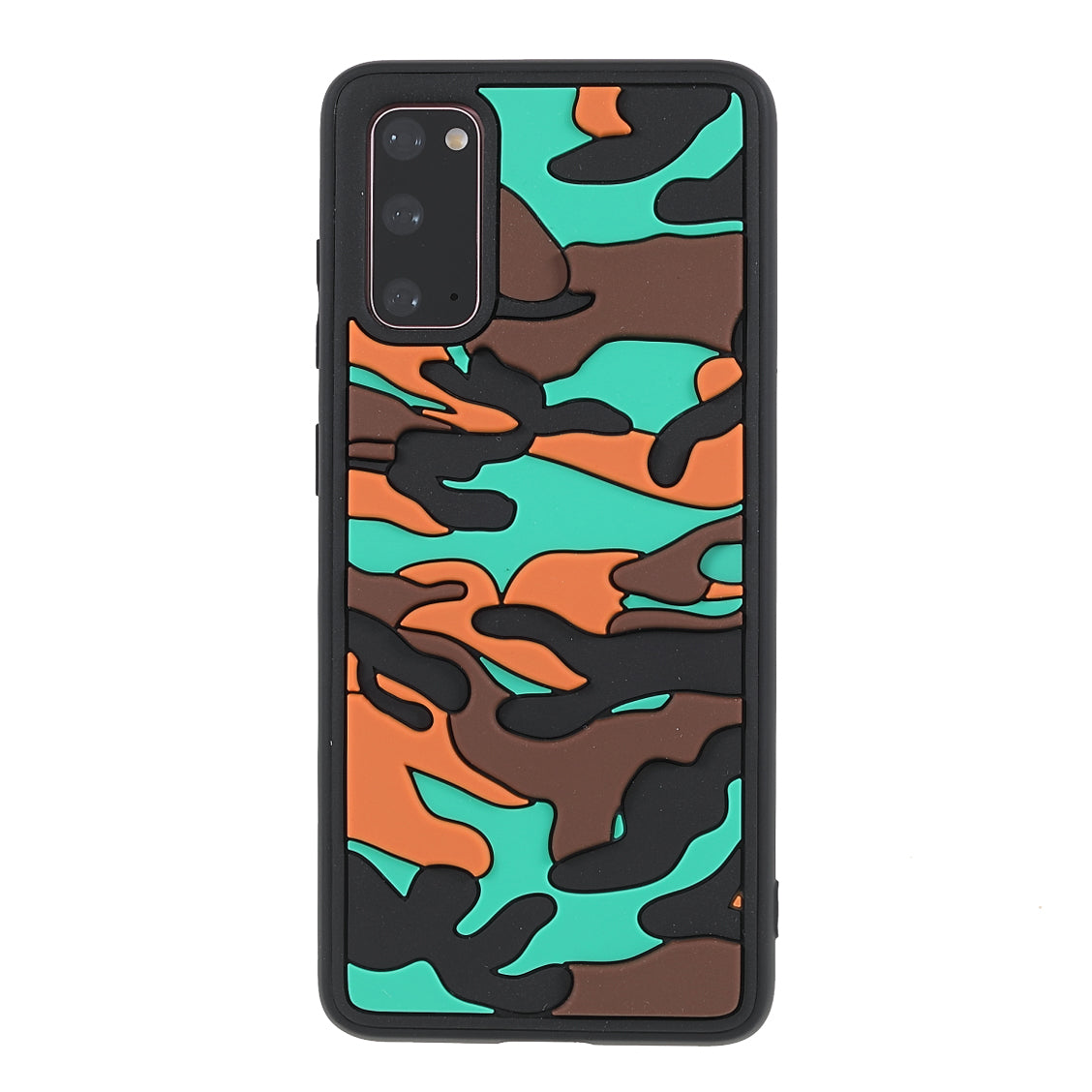 Scratch Resistant Rugged Camouflage Pattern Anti-fall TPU Phone Cover Case for Samsung Galaxy S20 4G/S20 5G - Orange