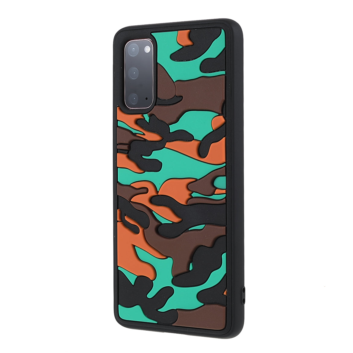 Scratch Resistant Rugged Camouflage Pattern Anti-fall TPU Phone Cover Case for Samsung Galaxy S20 4G/S20 5G - Orange