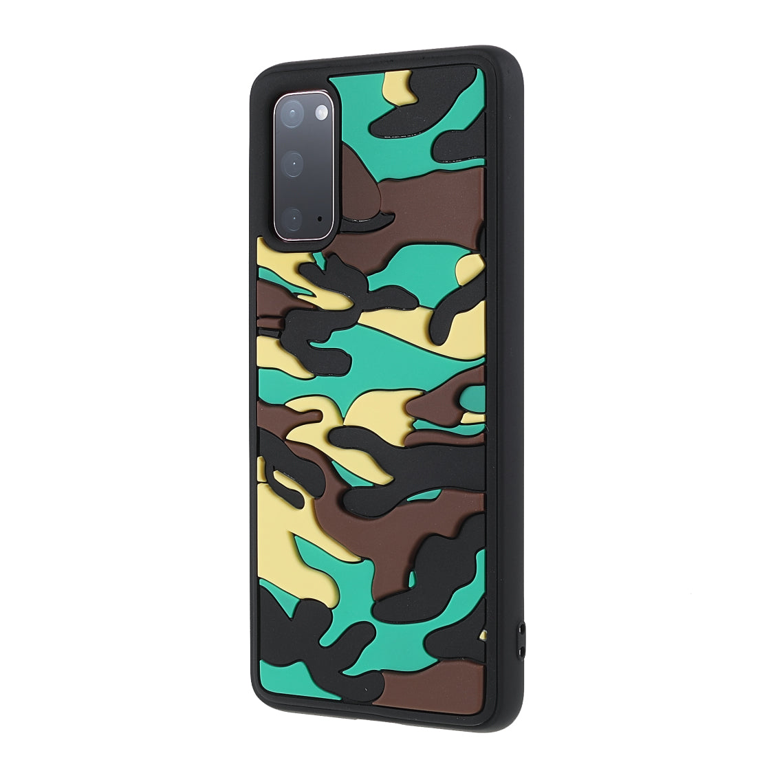 Scratch Resistant Rugged Camouflage Pattern Anti-fall TPU Phone Cover Case for Samsung Galaxy S20 4G/S20 5G - Green