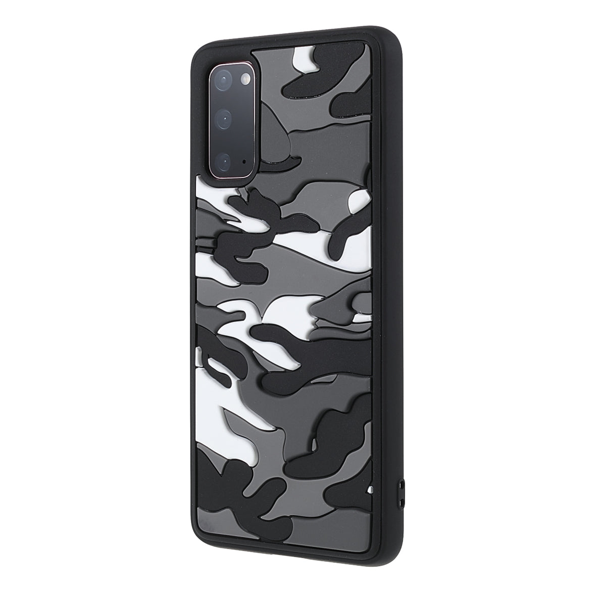 Scratch Resistant Rugged Camouflage Pattern Anti-fall TPU Phone Cover Case for Samsung Galaxy S20 4G/S20 5G - Grey