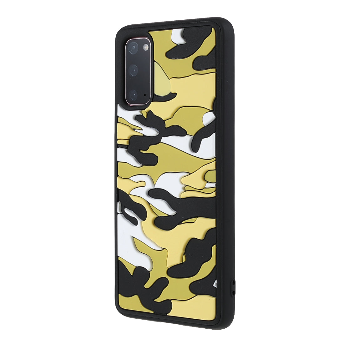 Scratch Resistant Rugged Camouflage Pattern Anti-fall TPU Phone Cover Case for Samsung Galaxy S20 4G/S20 5G - Yellow