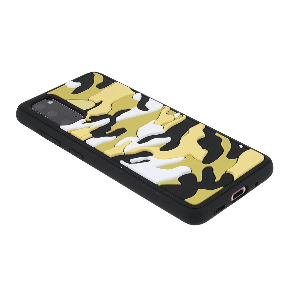 Scratch Resistant Rugged Camouflage Pattern Anti-fall TPU Phone Cover Case for Samsung Galaxy S20 4G/S20 5G - Yellow