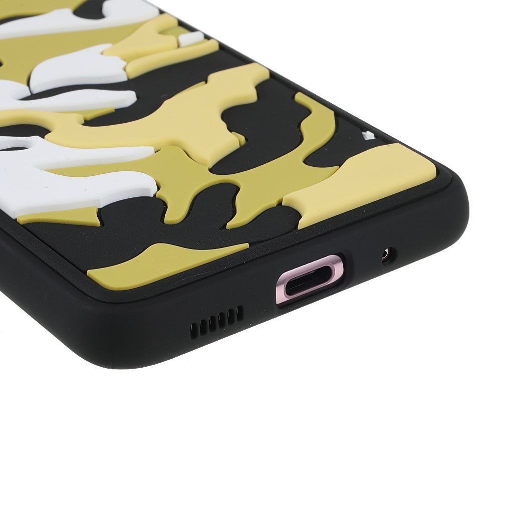 Scratch Resistant Rugged Camouflage Pattern Anti-fall TPU Phone Cover Case for Samsung Galaxy S20 4G/S20 5G - Yellow