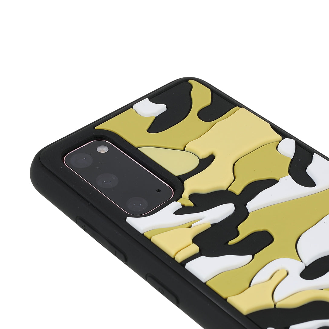 Scratch Resistant Rugged Camouflage Pattern Anti-fall TPU Phone Cover Case for Samsung Galaxy S20 4G/S20 5G - Yellow