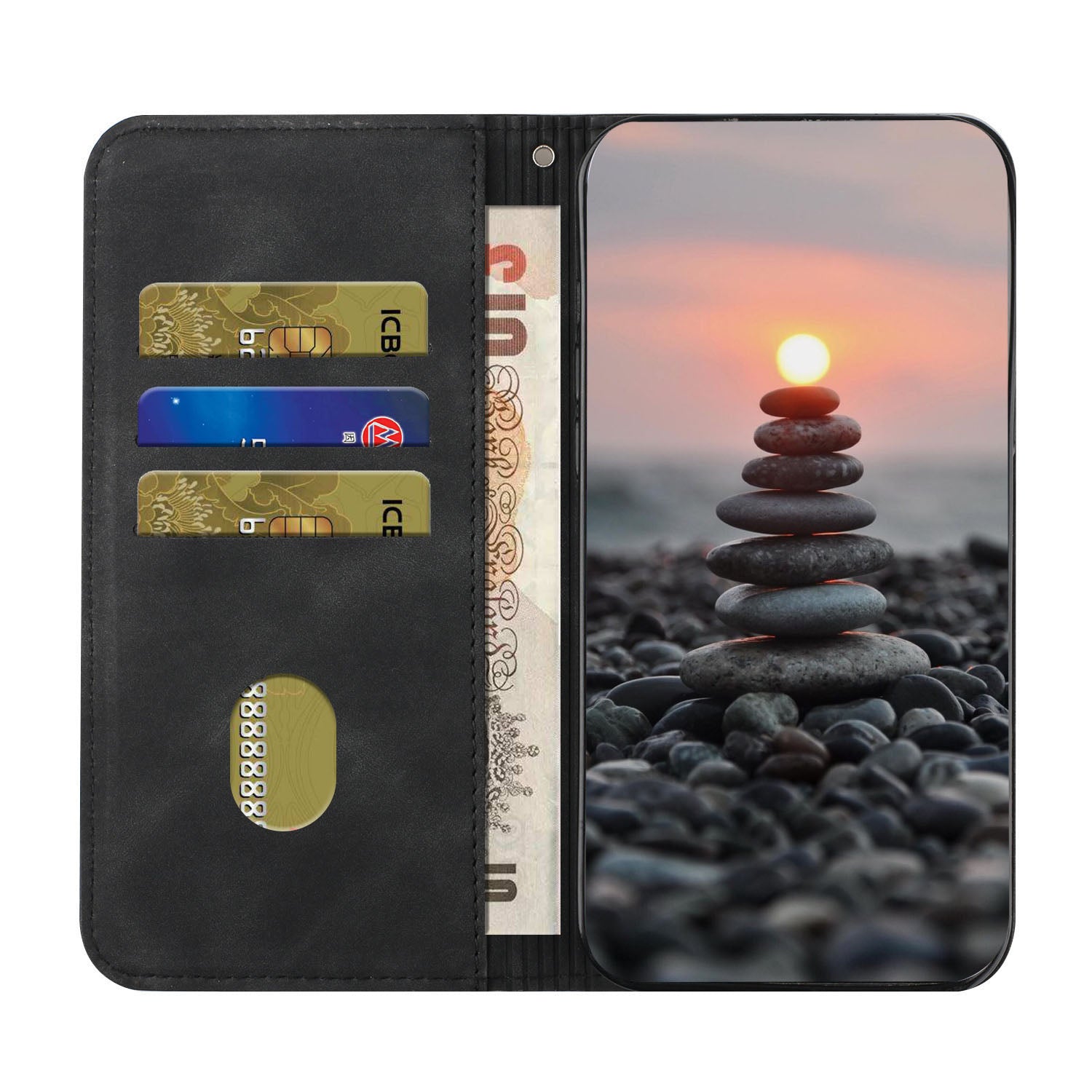 Auto-absorbed Magnetic Closure S-shaped Texture Leather Flip Wallet Stand Case for Samsung Galaxy S20 FE/S20 FE 5G/S20 Lite/S20 FE 2022 - Black