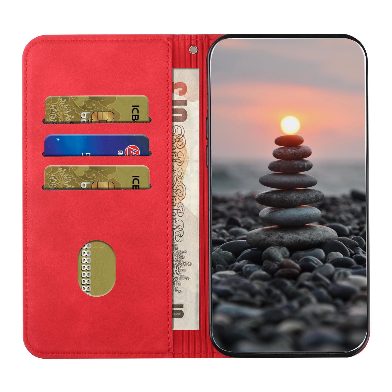 Auto-absorbed Magnetic Closure S-shaped Texture Leather Flip Wallet Stand Case for Samsung Galaxy S20 FE/S20 FE 5G/S20 Lite/S20 FE 2022 - Red