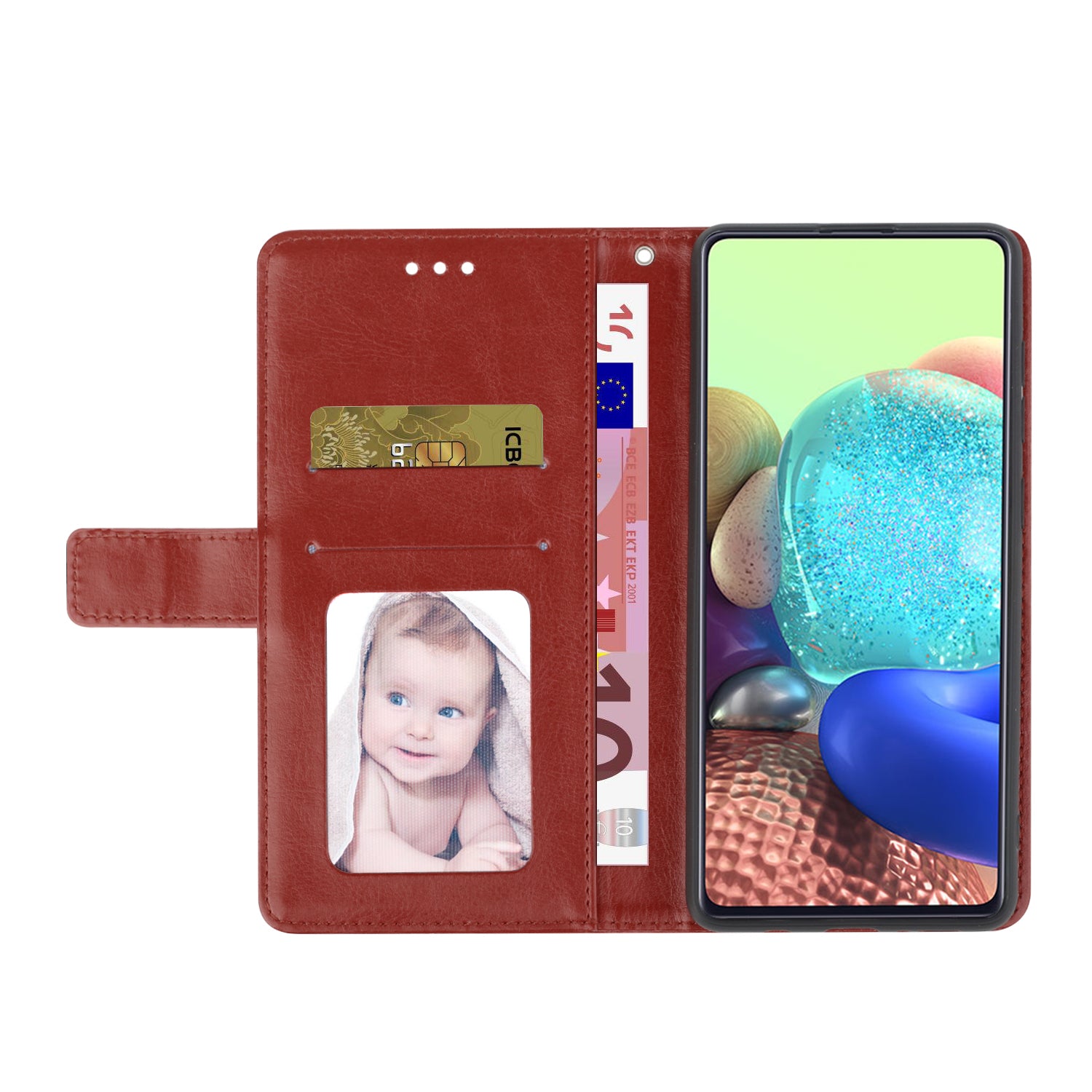 Y-shaped Line Imprinting Shock-absorbed PU Leather Phone Wallet Shell Stand Cover for Samsung Galaxy S20 Plus 4G/5G - Wine Red