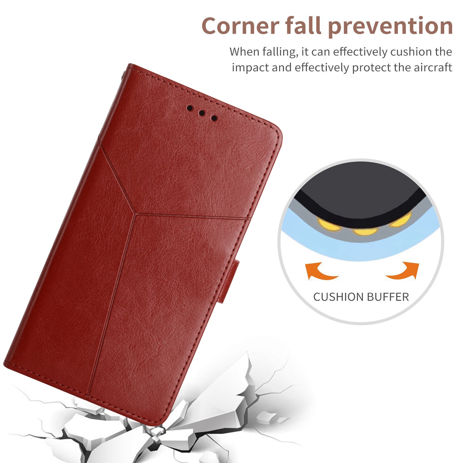 Y-shaped Line Imprinting Shock-absorbed PU Leather Phone Wallet Shell Stand Cover for Samsung Galaxy S20 Plus 4G/5G - Wine Red