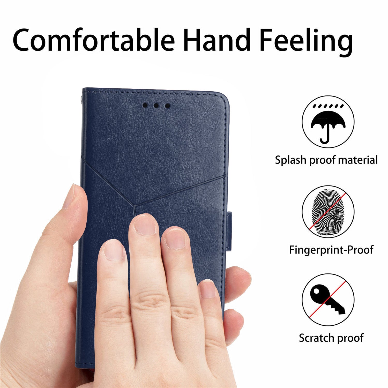 Y-shaped Line Imprinting Shock-absorbed PU Leather Phone Wallet Shell Stand Cover for Samsung Galaxy S20 Plus 4G/5G - Blue