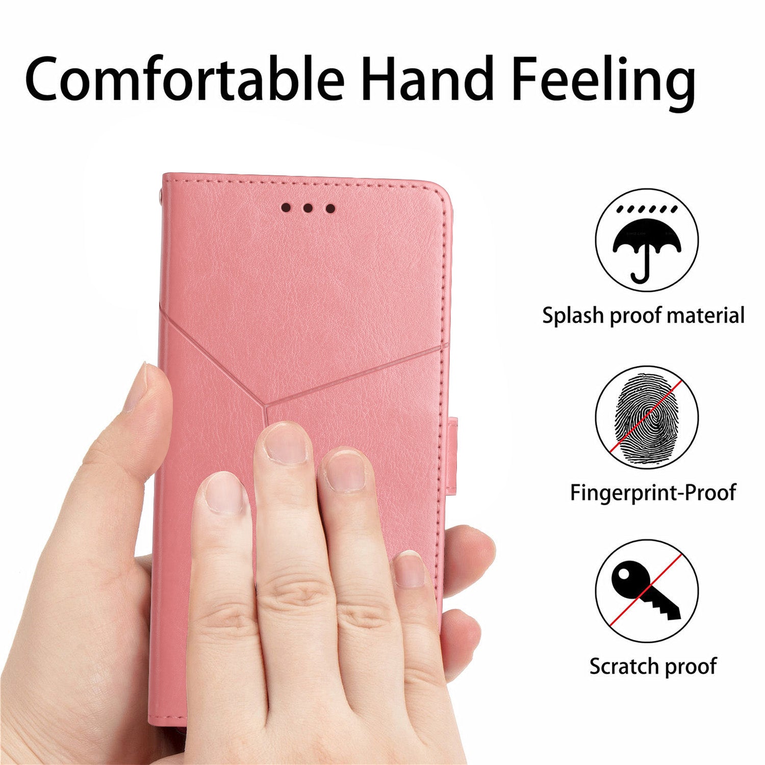 Y-shaped Line Imprinting Shock-absorbed PU Leather Phone Wallet Shell Stand Cover for Samsung Galaxy S20 Plus 4G/5G - Pink