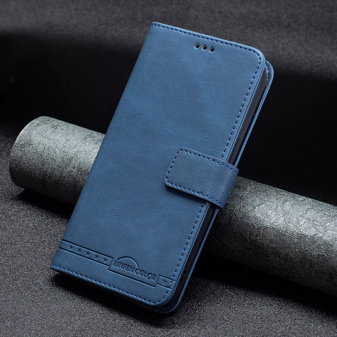 BINFEN COLOR Privacy Protection Design RFID Blocking Stand Shell Wallet Phone Case Phone Cover for Samsung Galaxy S20 Plus 4G/5G - Blue