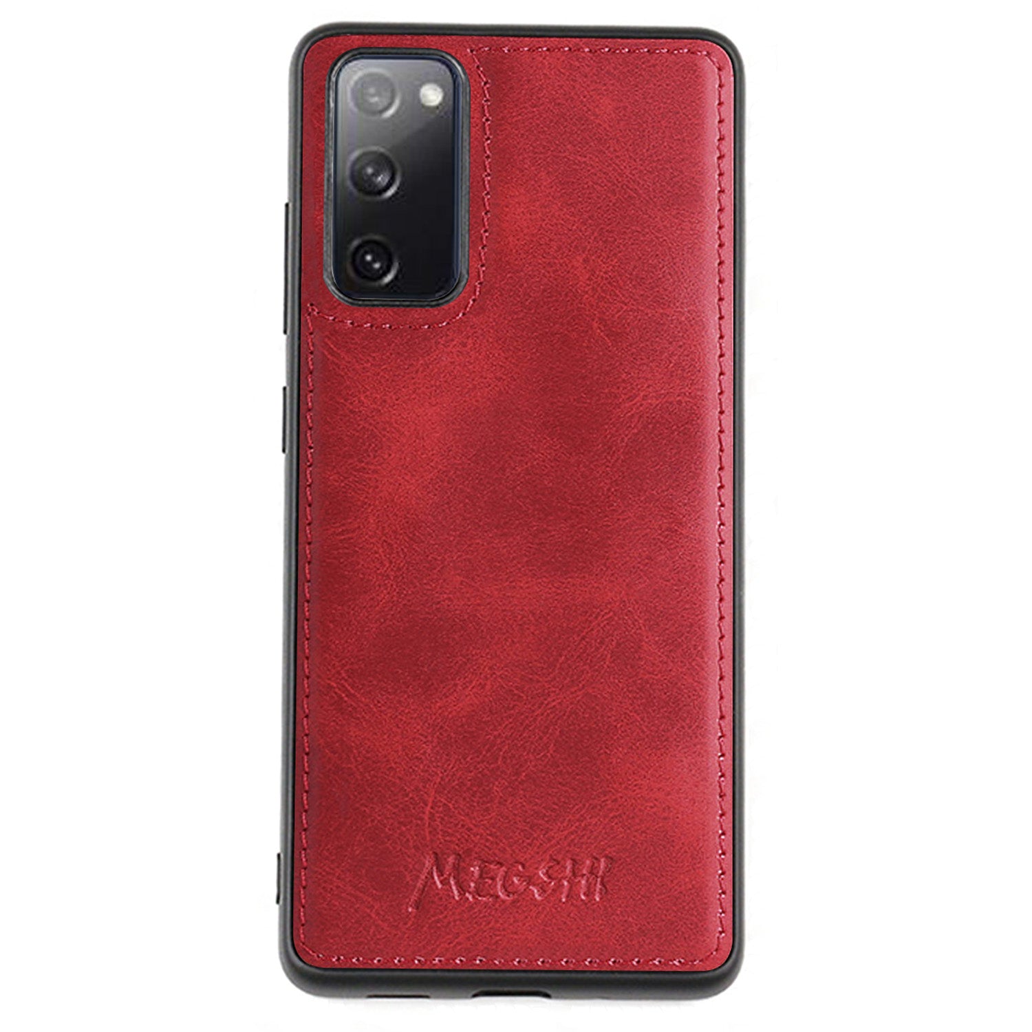 MEGSHI 020 Series Scratch-resistant Magnetic Detachable Design Shockproof PU Leather TPU Wallet Cover Shoulder Bag for Samsung Galaxy S20 FE 2022/S20 FE/S20 FE 5G/S20 Lite - Red