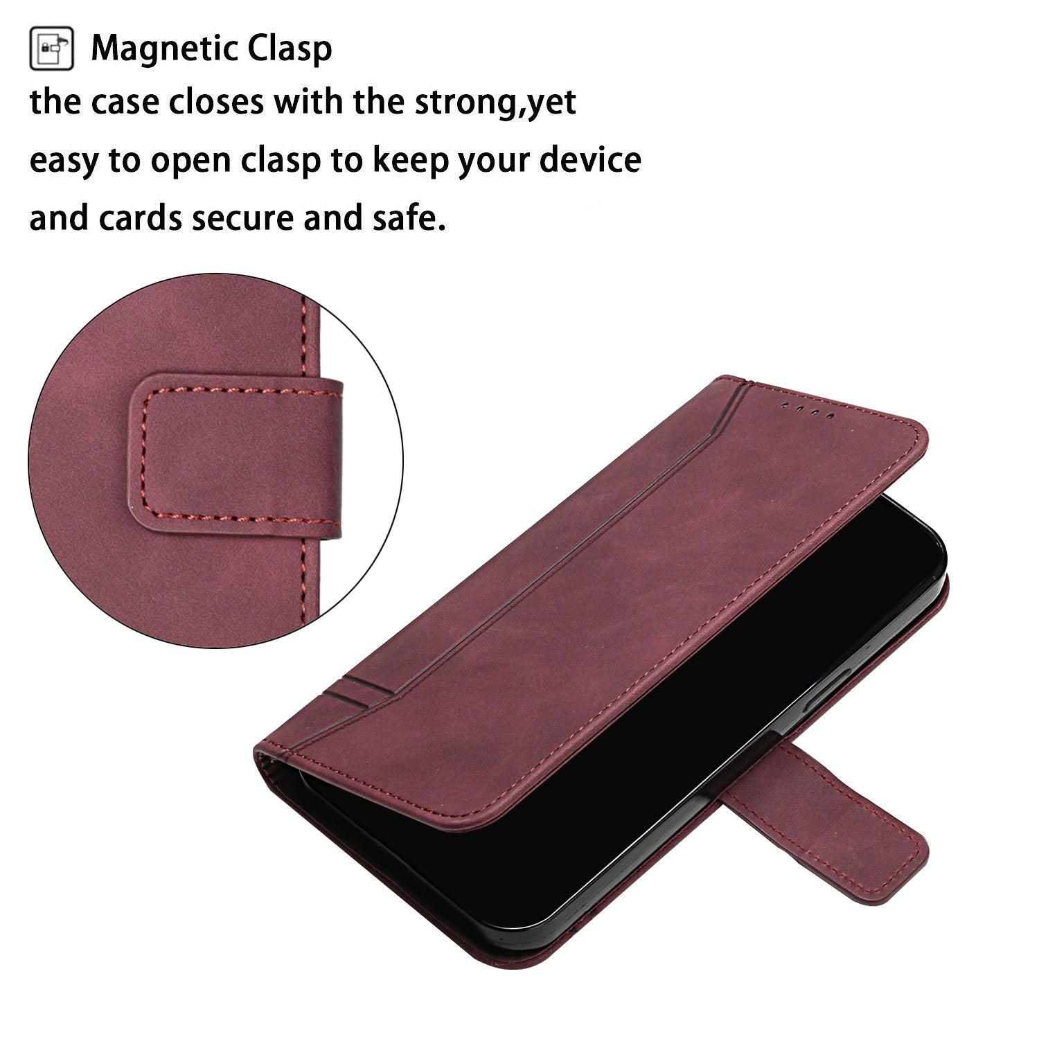 003 Series Imprinted Heart Shape Pattern Skin-touch PU Leather Stand Wallet Flip Cover with Strap for Samsung Galaxy S20 FE 2022/S20 FE/S20 FE 5G/S20 Lite - Wine Red