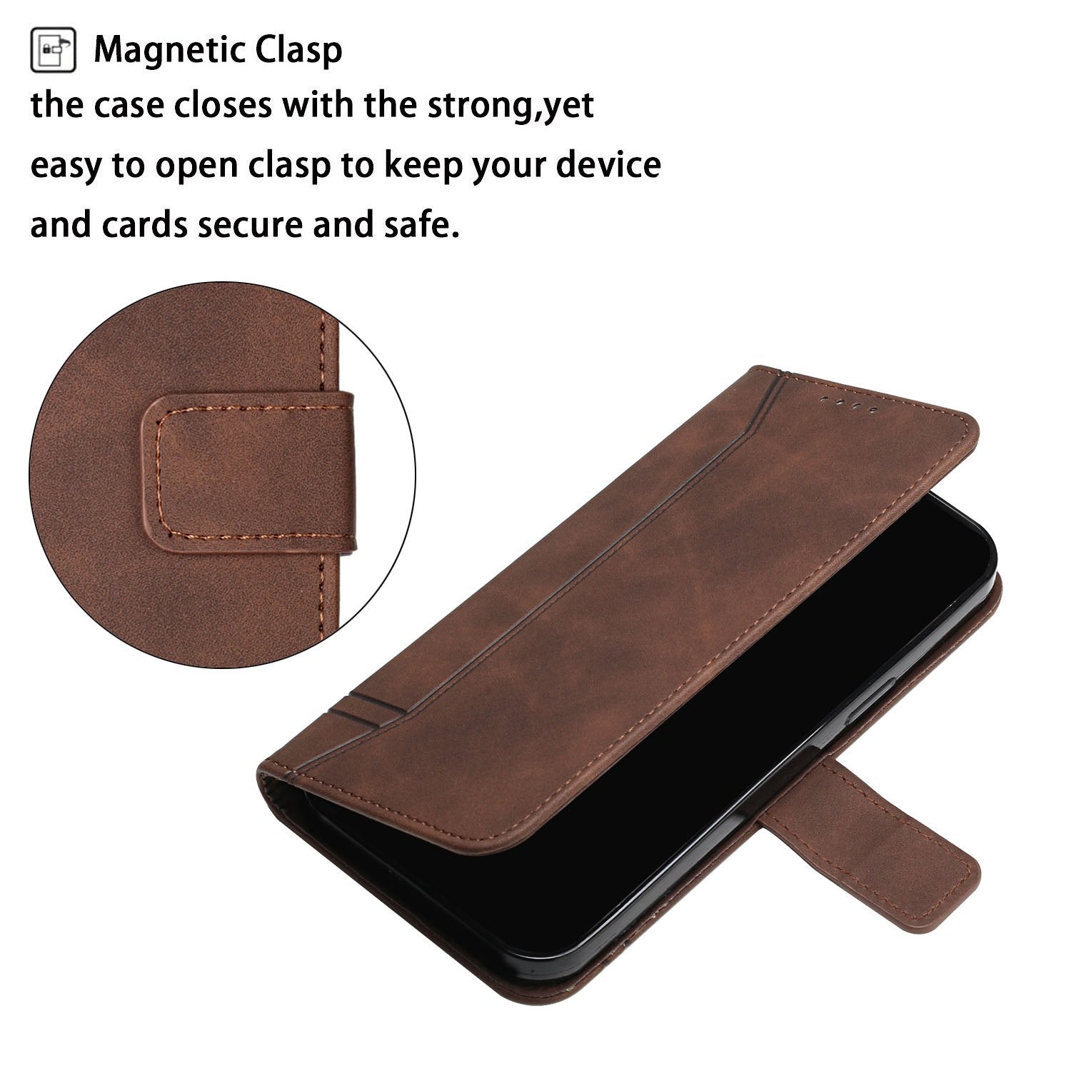 003 Series Imprinting Heart Shape Folio Flip Stand Skin-touch Leather Wallet Protective Case with Strap for Samsung Galaxy S20 Ultra - Brown