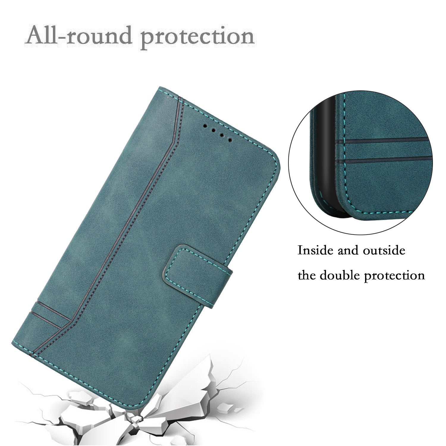 003 Series Heart Shape Imprinted Skin-touch PU Leather Wallet Stand Flip Protective Case with Strap for Samsung Galaxy S20 4G/S20 5G - Green