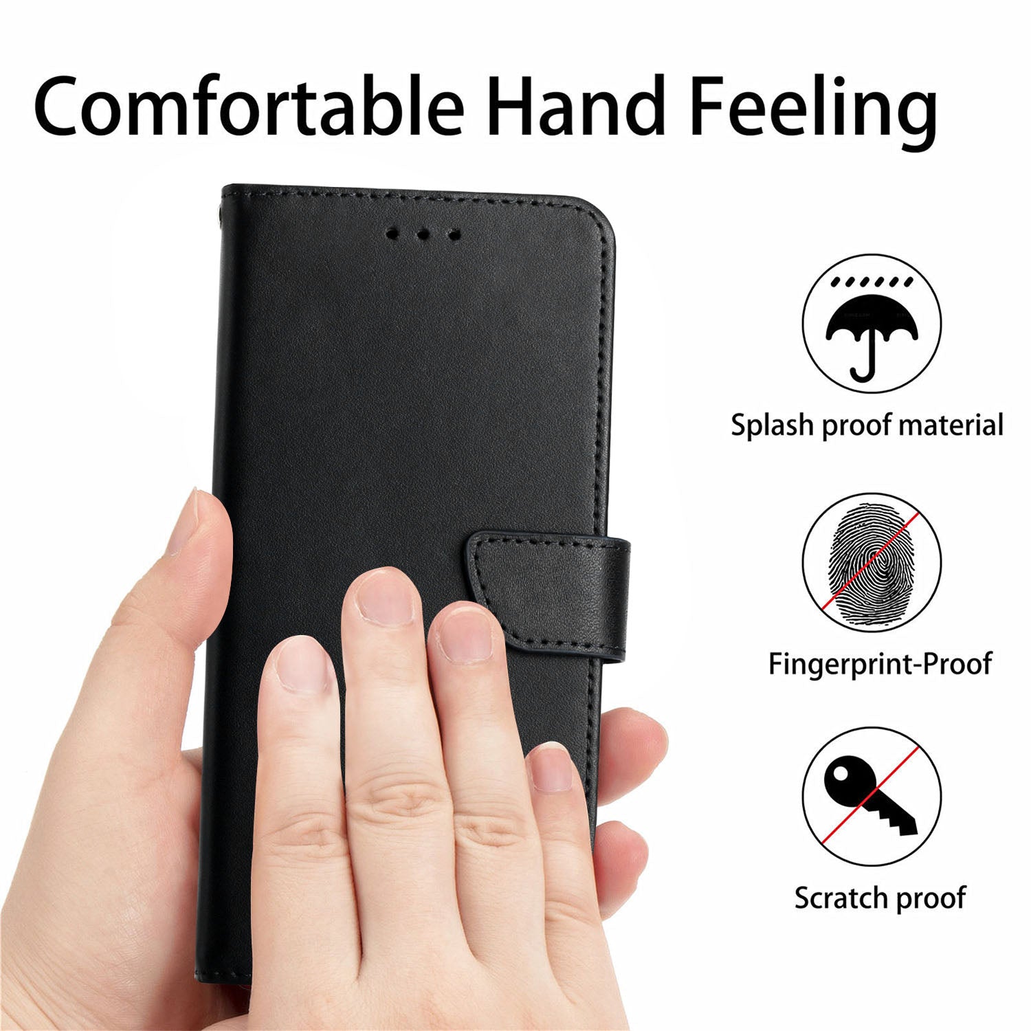 Solid Color Nappa Texture Case Wallet Genuine Leather Fingerprint-proof Scratch-proof Phone Cover with Stand for Samsung Galaxy S20 Ultra - Black