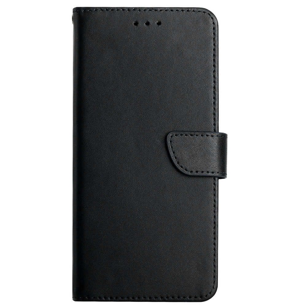 Solid Color Nappa Texture Case Wallet Genuine Leather Fingerprint-proof Scratch-proof Phone Cover with Stand for Samsung Galaxy S20 Ultra - Black