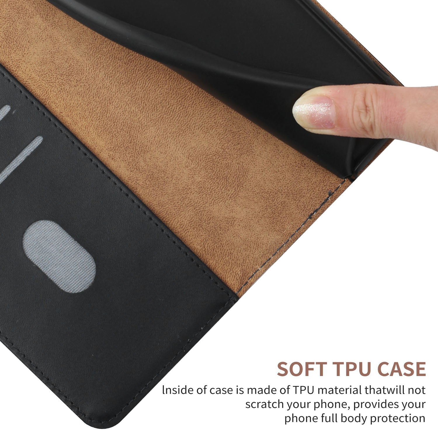 Solid Color Nappa Texture Case Magnetic Clasp Wallet Genuine Leather Phone Case with Stand for Samsung Galaxy S20 FE 2022/S20 FE/S20 FE 5G/S20 Lite - Black