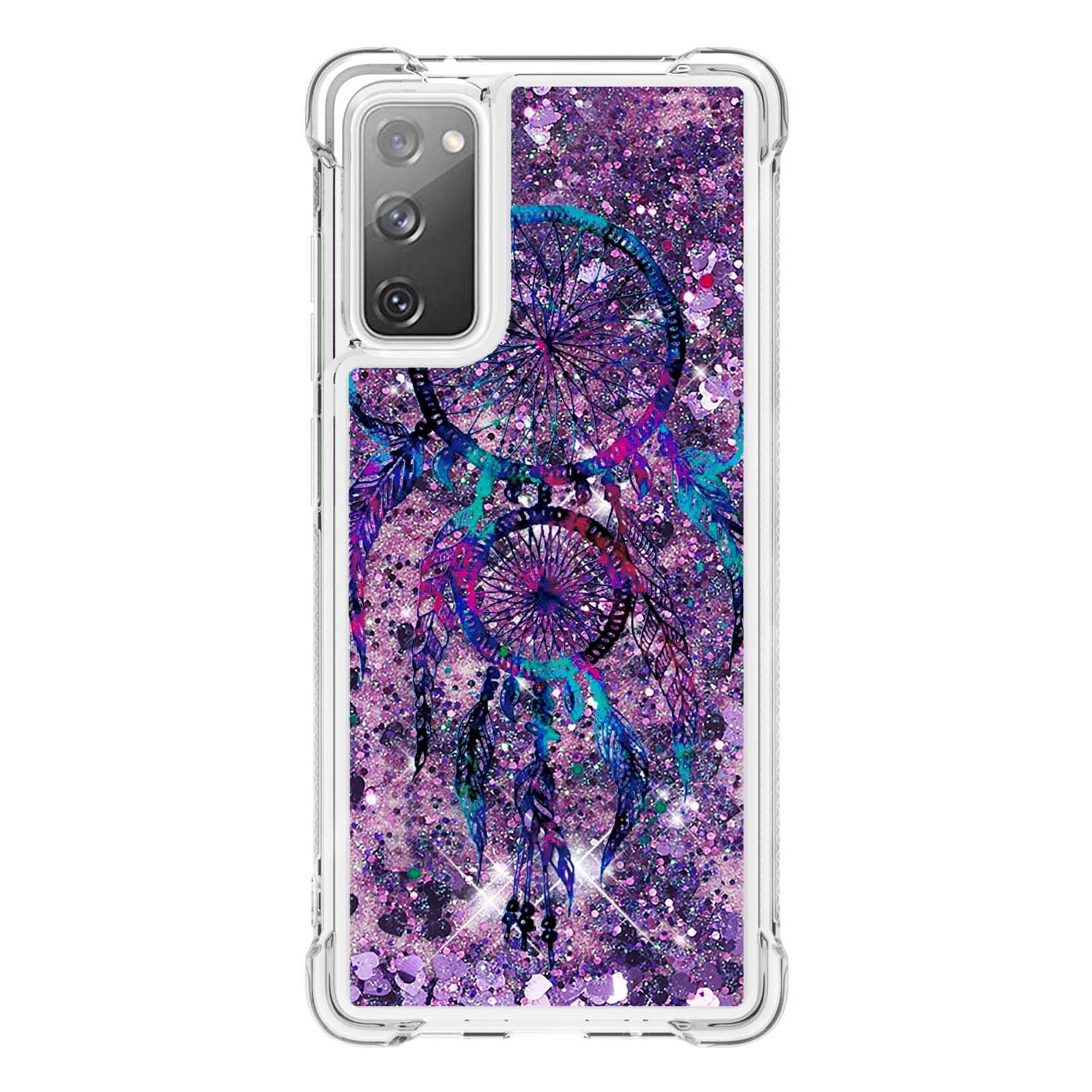 Quicksand Moving Bling Glitter Pattern Printing Clear Soft TPU Phone Case for Samsung Galaxy S20 FE 2022/S20 FE/S20 FE 5G/S20 Lite - Wind Chimes