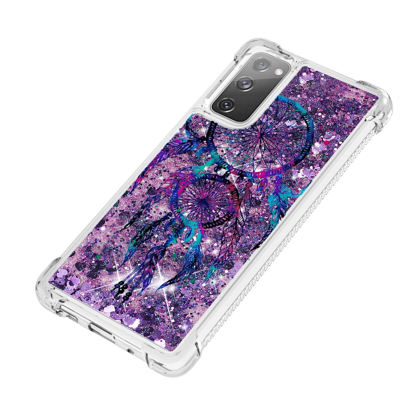 Quicksand Moving Bling Glitter Pattern Printing Clear Soft TPU Phone Case for Samsung Galaxy S20 FE 2022/S20 FE/S20 FE 5G/S20 Lite - Wind Chimes