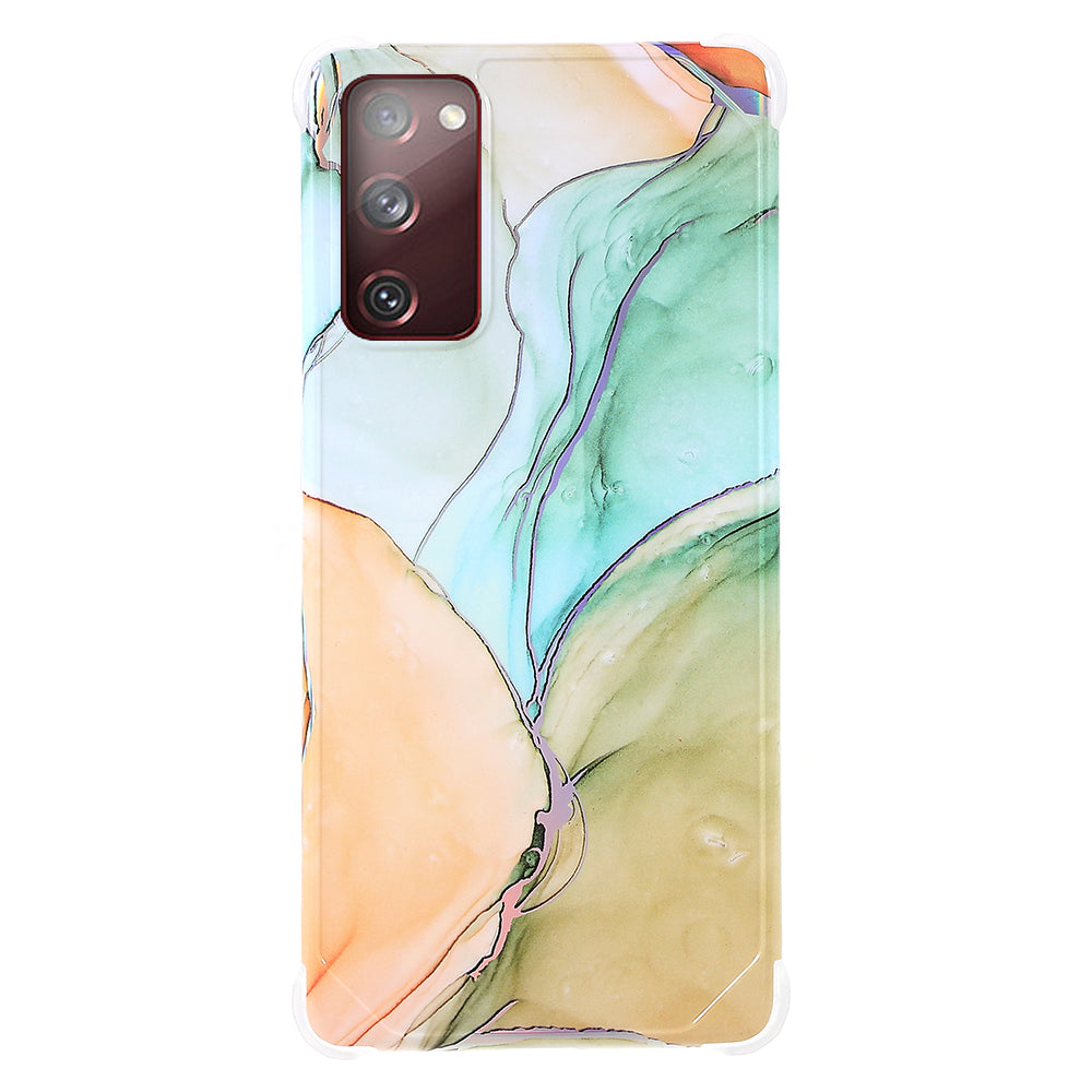 Laser Marble IMD TPU + PC Fall Protection Mobile Phone Case Cover for Samsung Galaxy S20 FE 2022/S20 FE/S20 FE 5G/S20 Lite - CF5